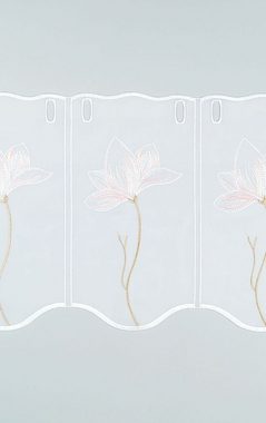 Scheibengardine Magnolie, Plauener Spitze®, (1 St), transparent, HxB 30x48cm