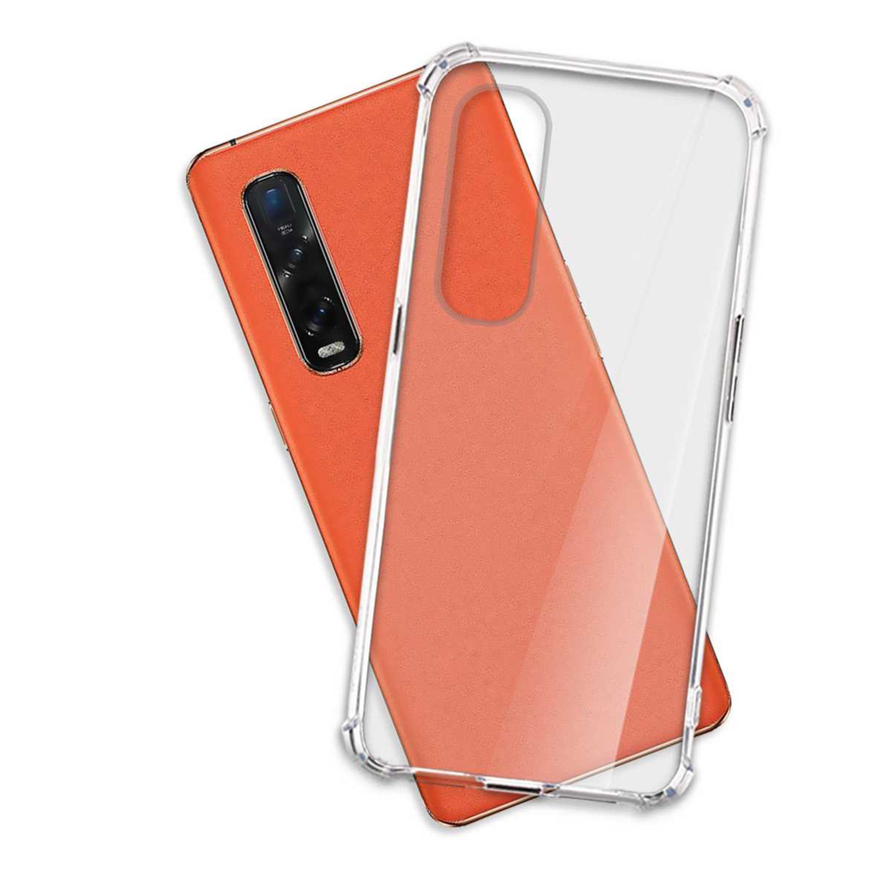 mtb more energy Smartphone-Hülle Clear Armor Case für Oppo Find X2 Pro, Transparente TPU Schutzhülle Case Backcover mit Anti-Shock Verstärkung