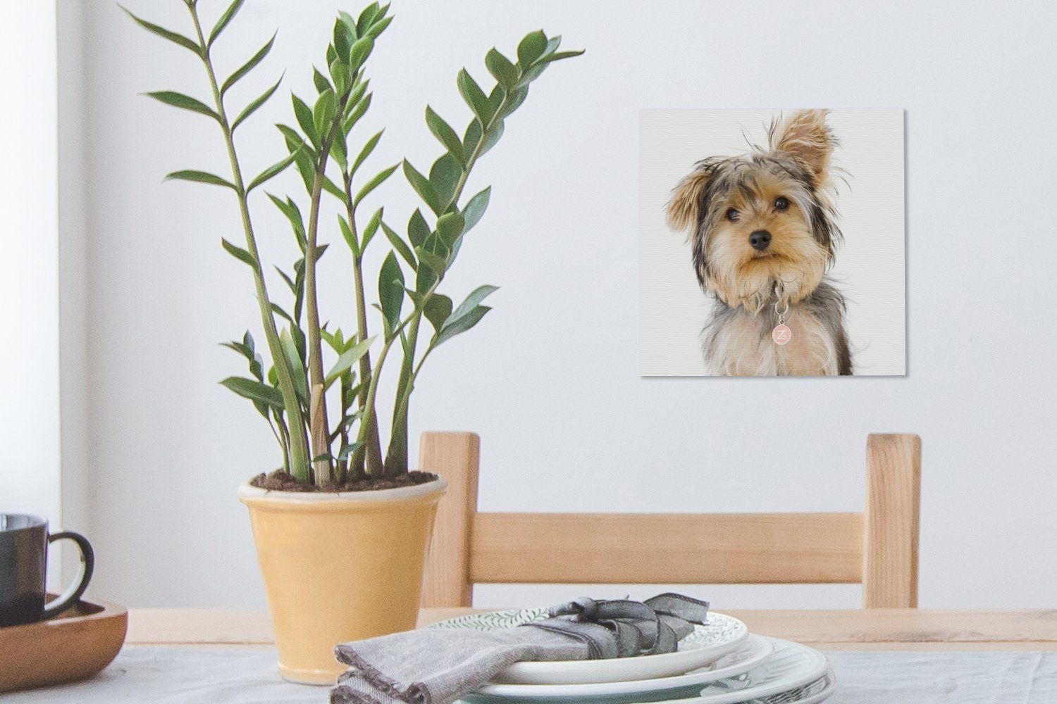 OneMillionCanvasses® Leinwandbild Porträt St), Yorkshire-Terriers, eines Bilder Schlafzimmer Leinwand für (1 Wohnzimmer