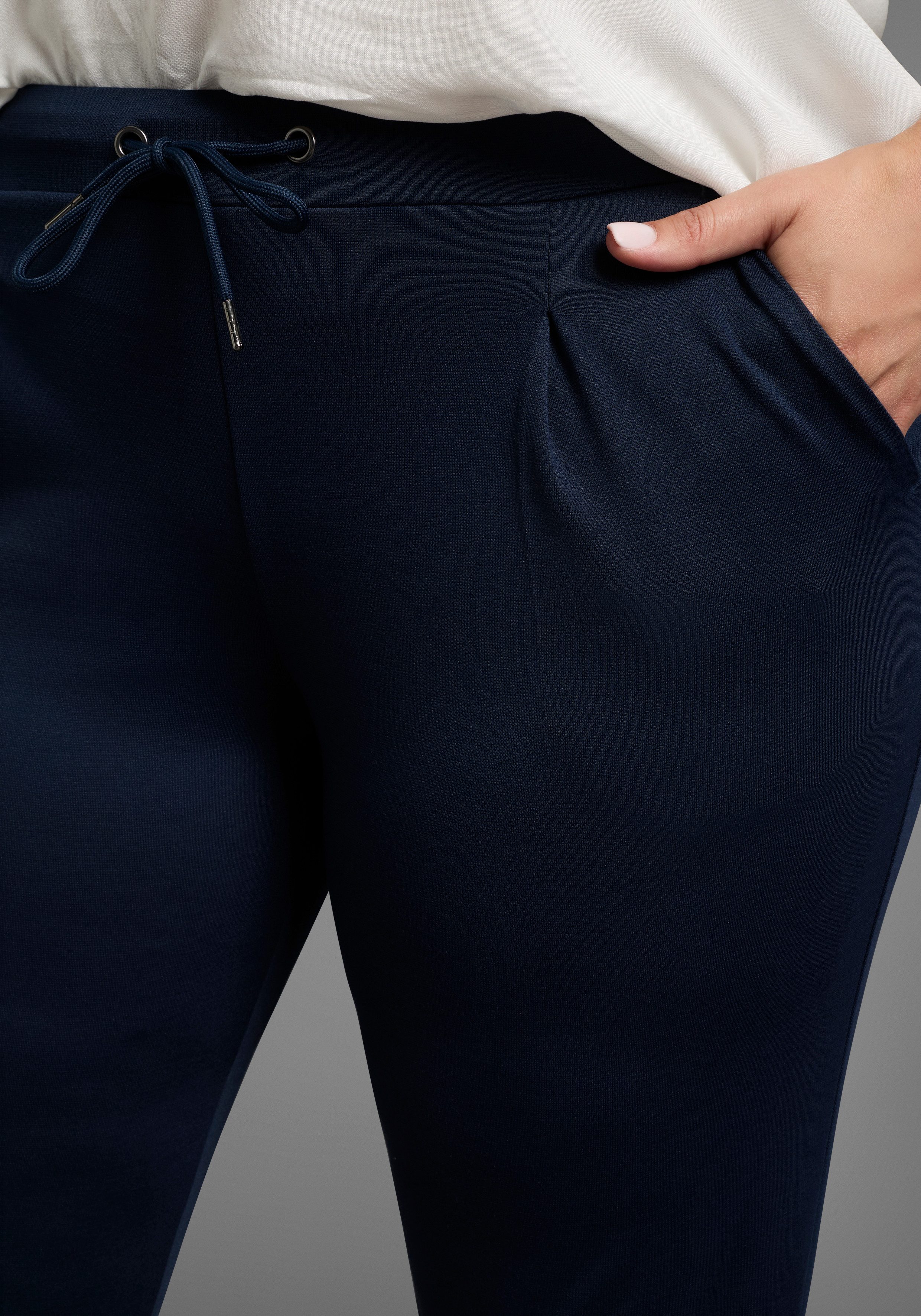 Laura Scott CURVE Jogger Pants im sportiven Look aus formstabilem, elastischem Stoff - GROSSE GRÖSSE