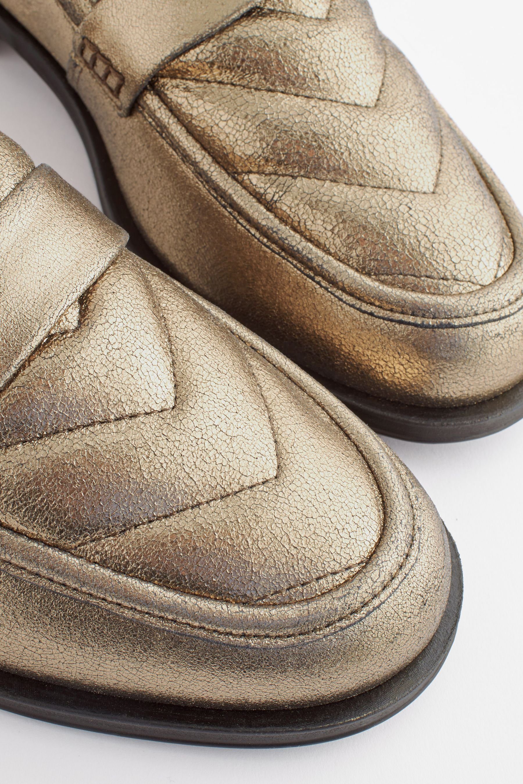 Forever gesteppte Next Bronze Loafer Leder-Loafer (1-tlg) Comfort®