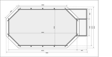 Karibu Achteckpool SEVILLA Set C, BxLxH: 780x400x124 cm, mit Terrasse und kleiner Sonentertasse