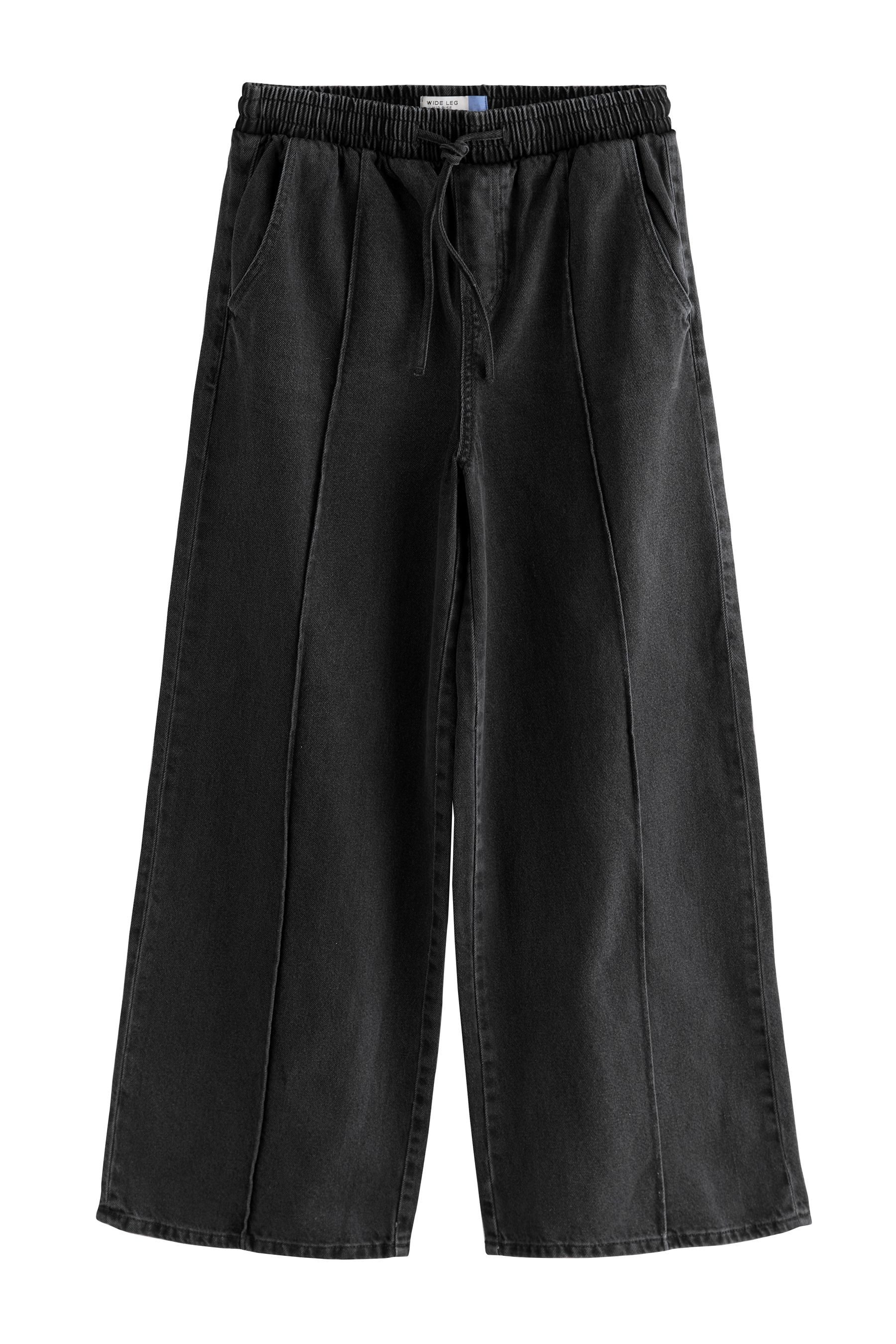 Next Weite Jeans Denim-Jogginghose mit Biesen und weitem Bein (1-tlg)