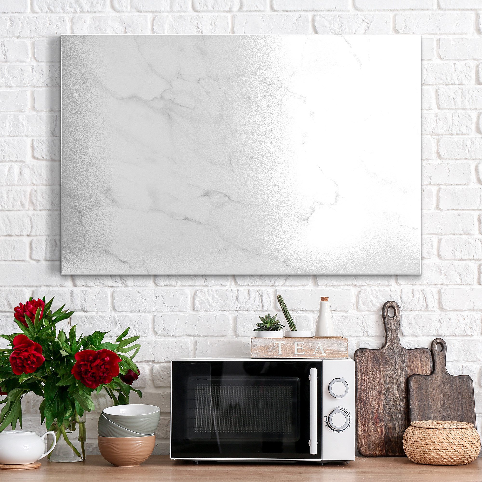 DEQORI Magnettafel 'Marmorplatte im Detail', Metall Whiteboard für alle Magnete, Magnetboard magnetisch