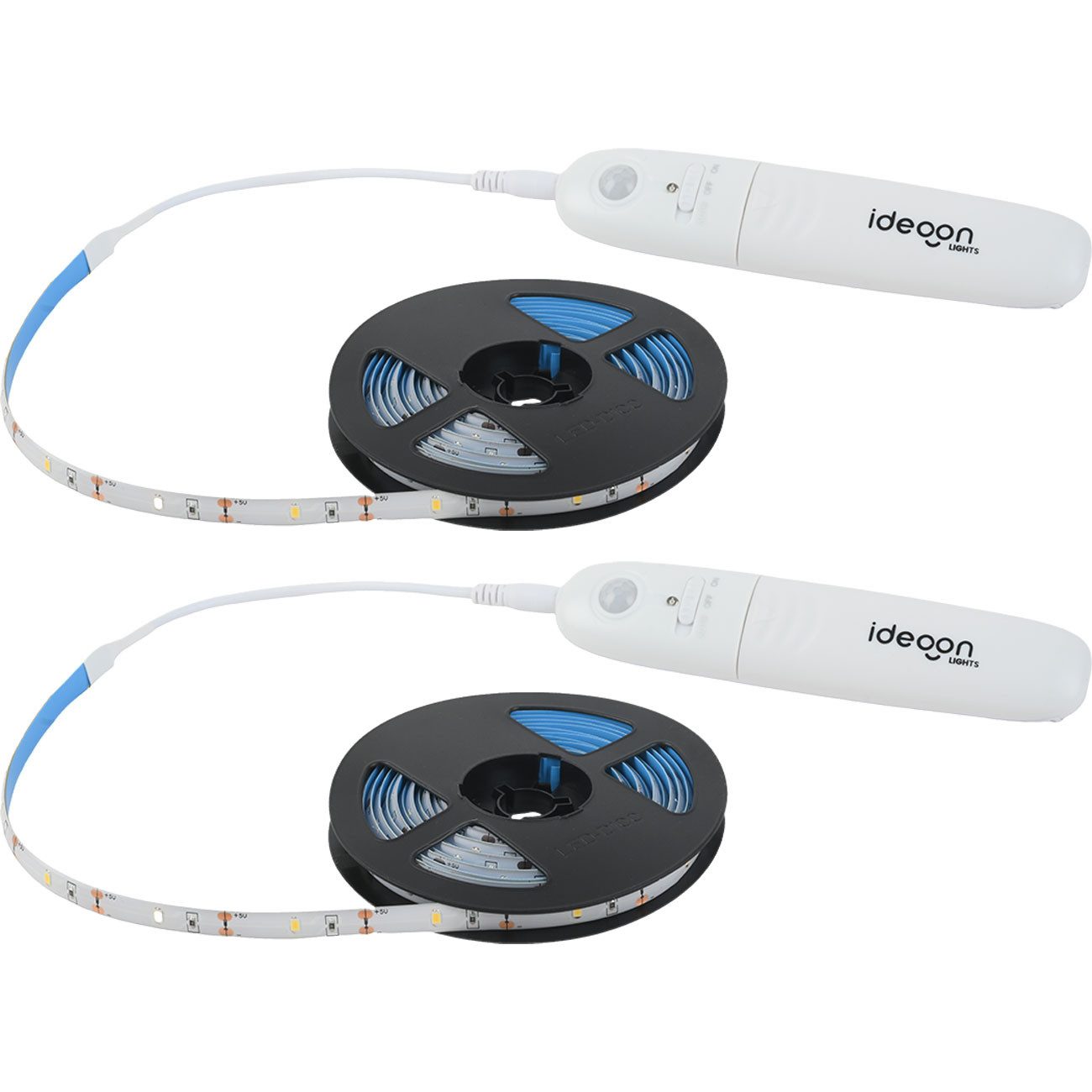 shop'n smile ideoon LED-Streifen 3m LED Streifen 3m Warmweiß mit Bewegungsmelder Batterie Nachtlicht, Erfassungswinkel 120°, 90 LEDs & Batteriebetrieb, Selbstklebend