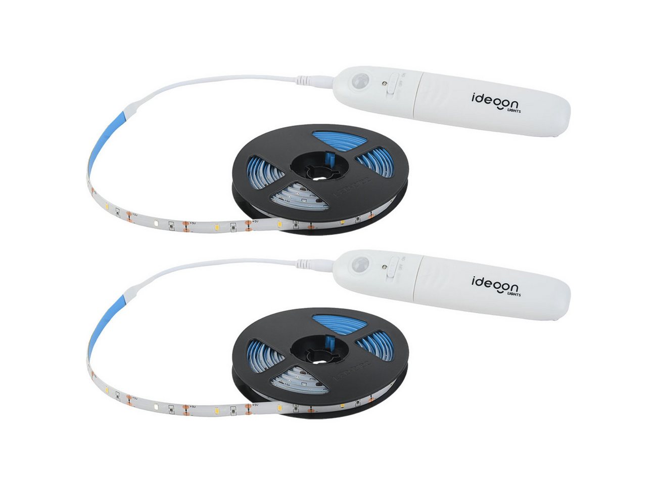 shop'n smile ideoon LED-Streifen 3m LED Streifen 3m Warmweiß mit Bewegungsmelder Batterie Nachtlicht, Erfassungswinkel 120°, 90 LEDs & Batteriebetrieb, Selbstklebend
