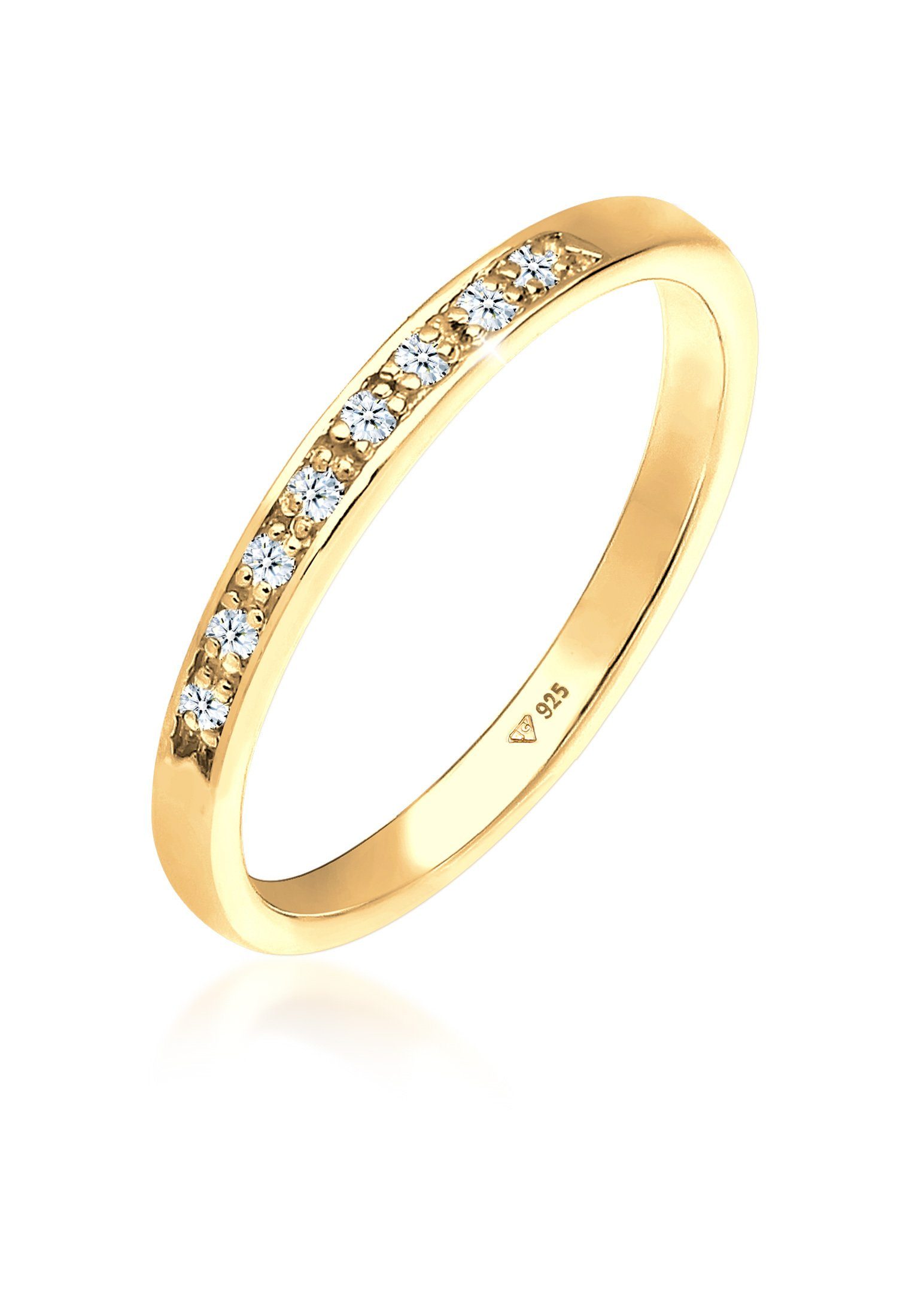 Elli DIAMONDS Verlobungsring Diamant (0.04 ct) Verlobung Beisteckring Silber