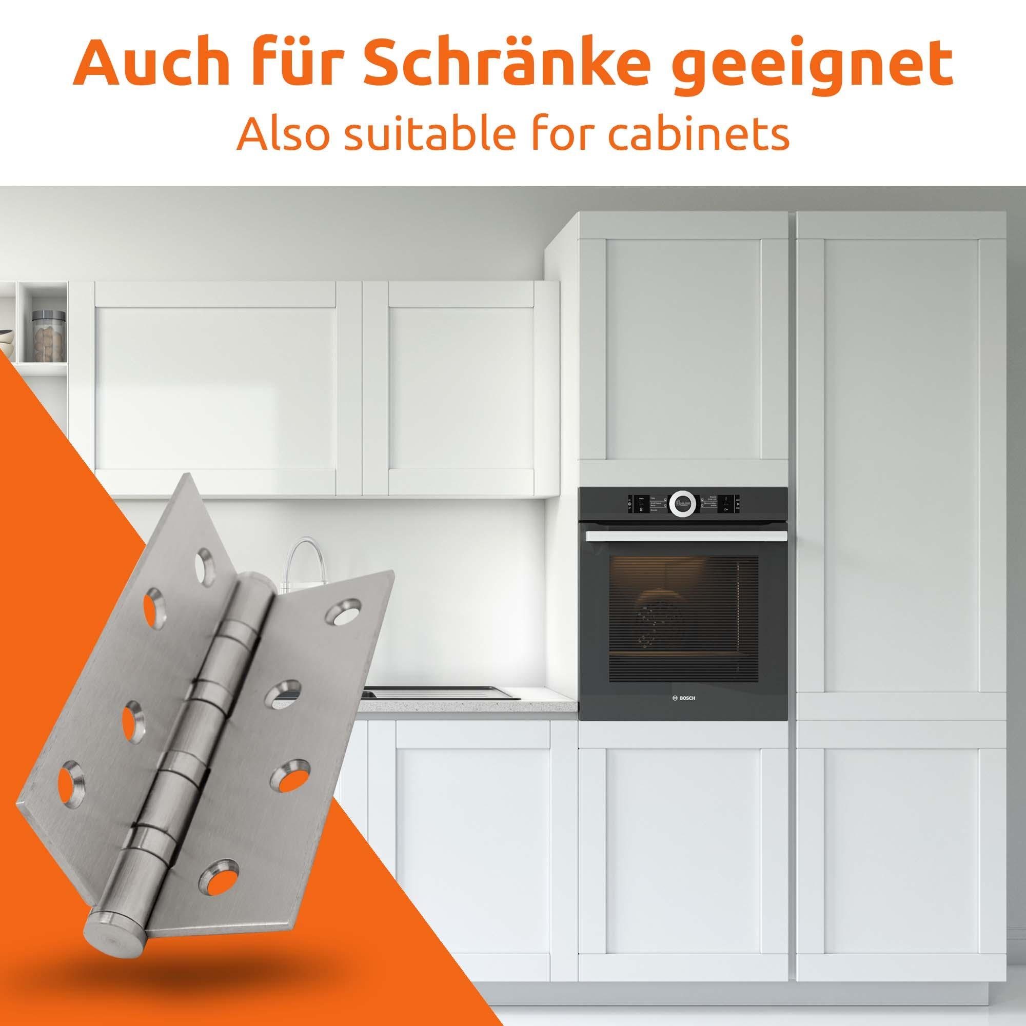 ECENCE Montageband 201 Silber 2x Scharnier-e Edelstahl Tür-schanier