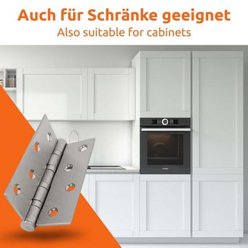 ECENCE Montageband 2x Scharnier-e Tür-schanier Edelstahl 201 Silber
