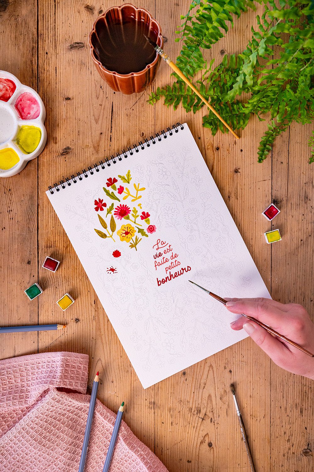 Maison Joliette Malbuch Malheft Ausmalbuch A4 mit Künstlerillustrationen, 300 g/m² Papier