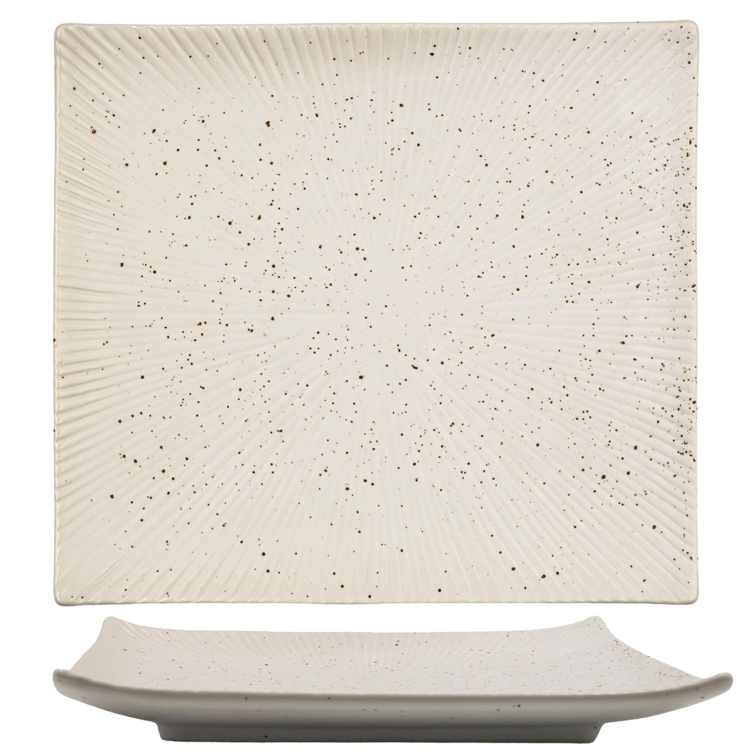 Intirilife Sushiteller, (1 St), Sushi Platte Servier Teller aus Porzellan in Weiß 26 x 23.4 x 3.8 cm