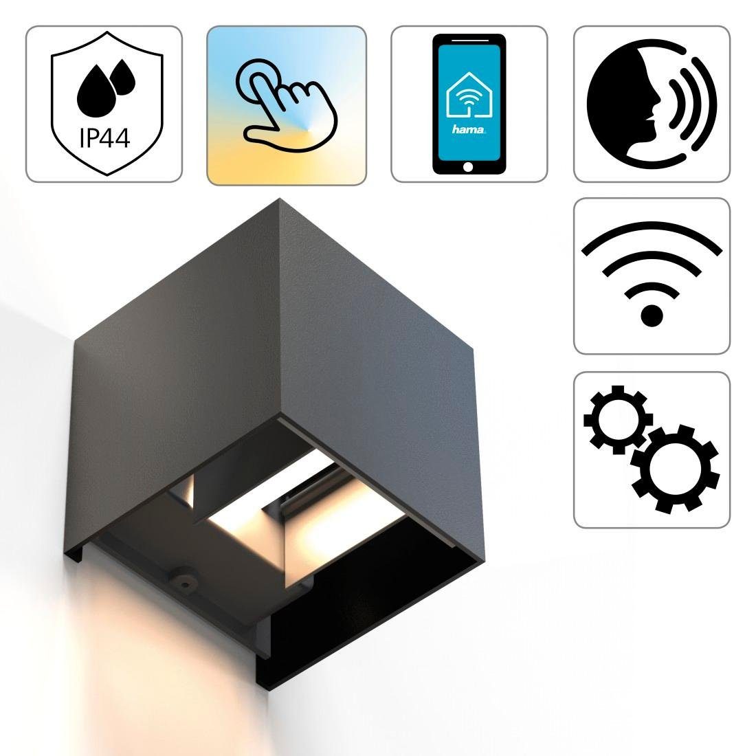 Hama »WLAN-Lampe, LED-Wandleuchte für außen u. innen, 10x10x10cm Smart Home Lampe ohne Hub« Smarte Lampe-kaufen