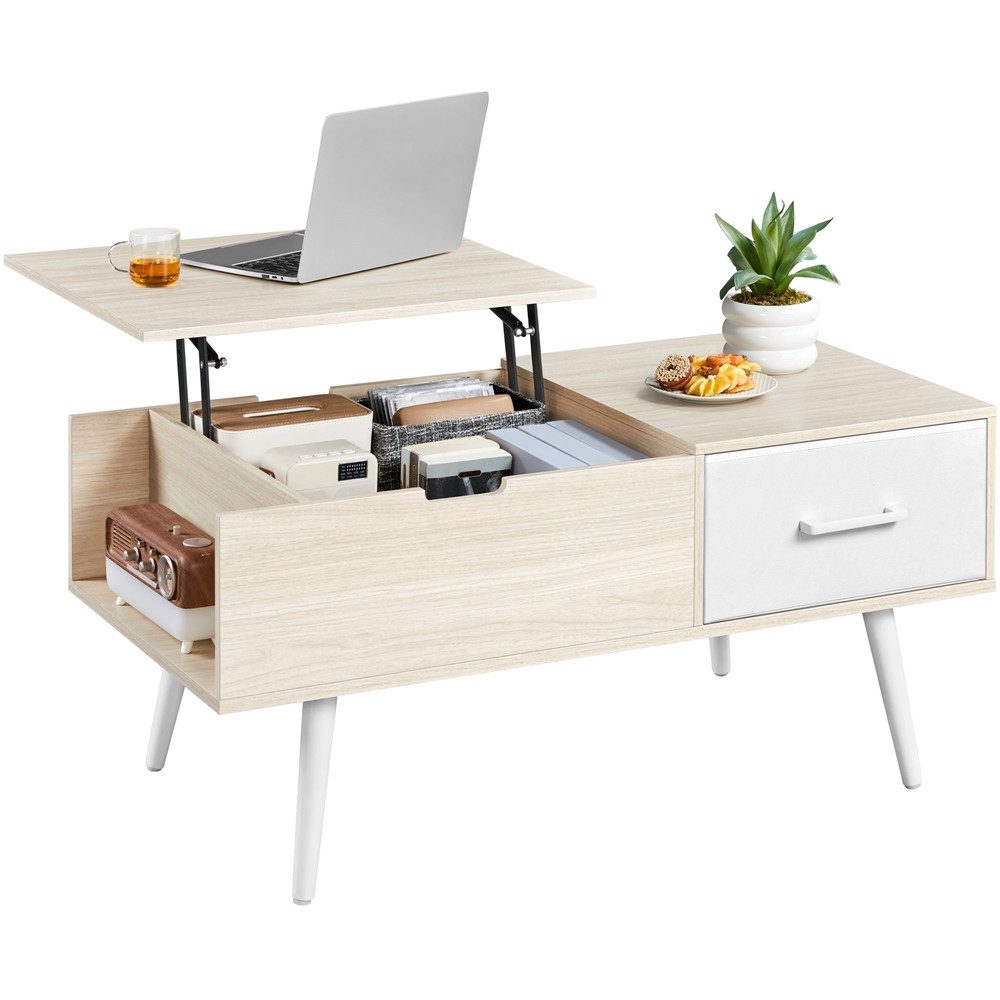 Yaheetech Couchtisch Kaffeetisch Höhenverstellbar, Ausziehbarer Sofatisch günstig online kaufen