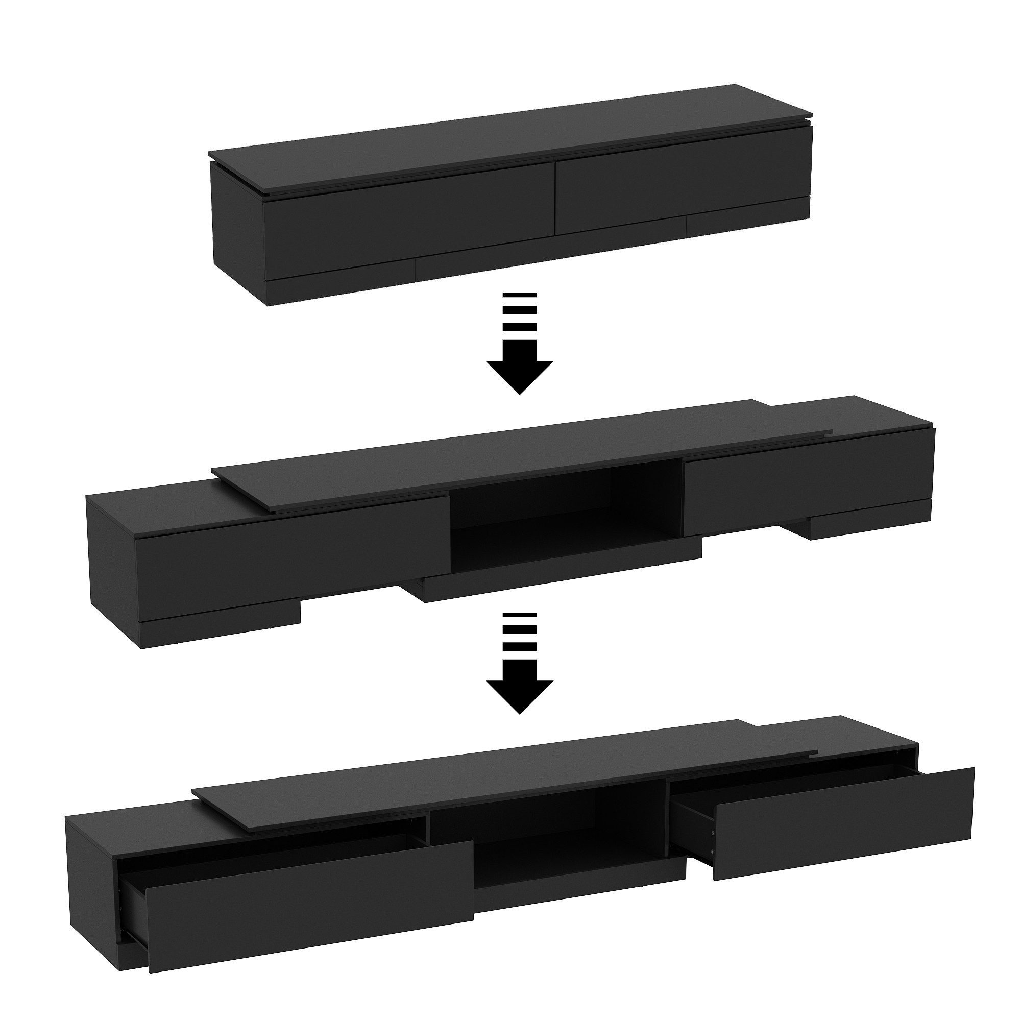 FUFU&GAGA Lowboard TV Schrank mit 3 günstig online kaufen