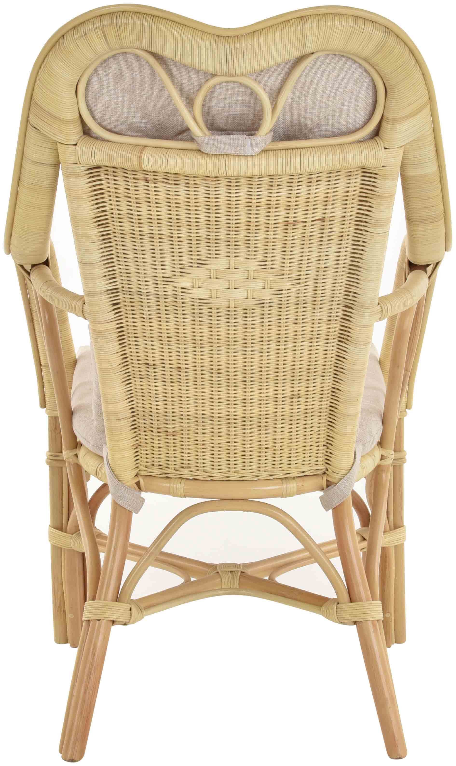 Set/2 hohe Wintergarten Rattan (2-St., 2er-Set), Home mit Harrison Wintergartensessel Loungesessel Hell Rattansessel Armlehne Krines Rückenlehne