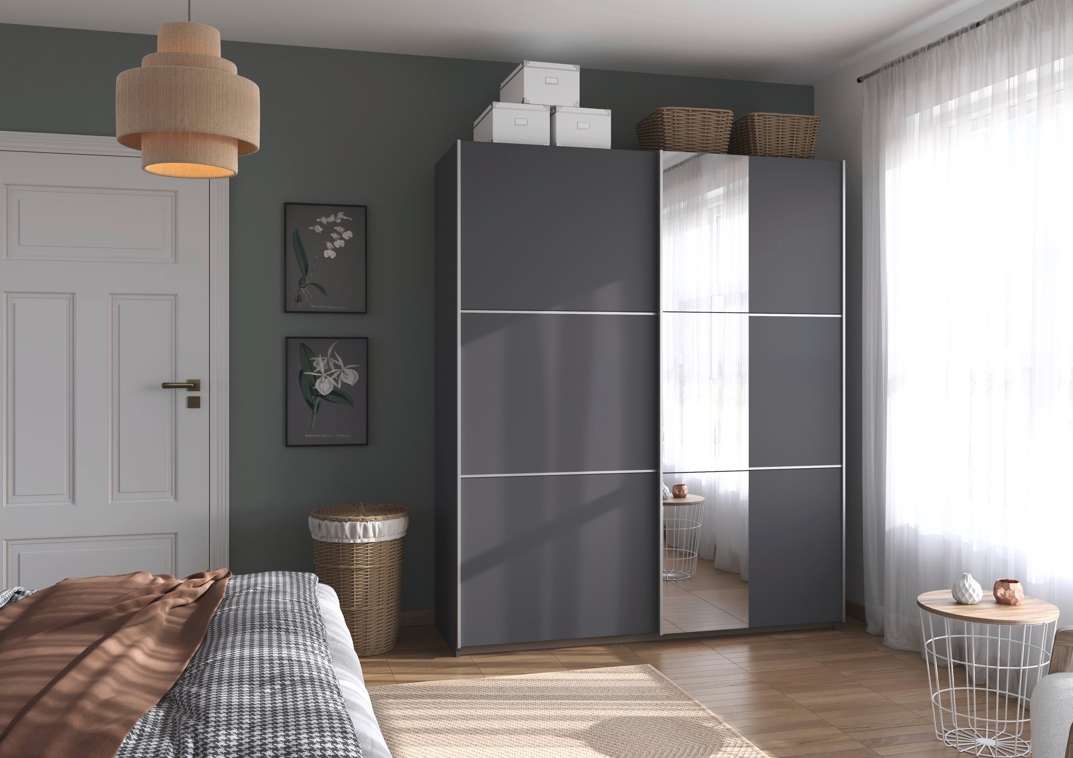 OTTO home Kleiderschrank Mehrzweckschrank Aktenschrank Möbel Mietswohnung TOPSELLER ASTANA (3 Ausstattungen BASIC/CLASSIC/PREMIUM (inkl. SOFT-CLOSE-FUNKTION) mit 3 Spiegelelementen, Metallgriffleisten alufarbig MADE IN GERMANY