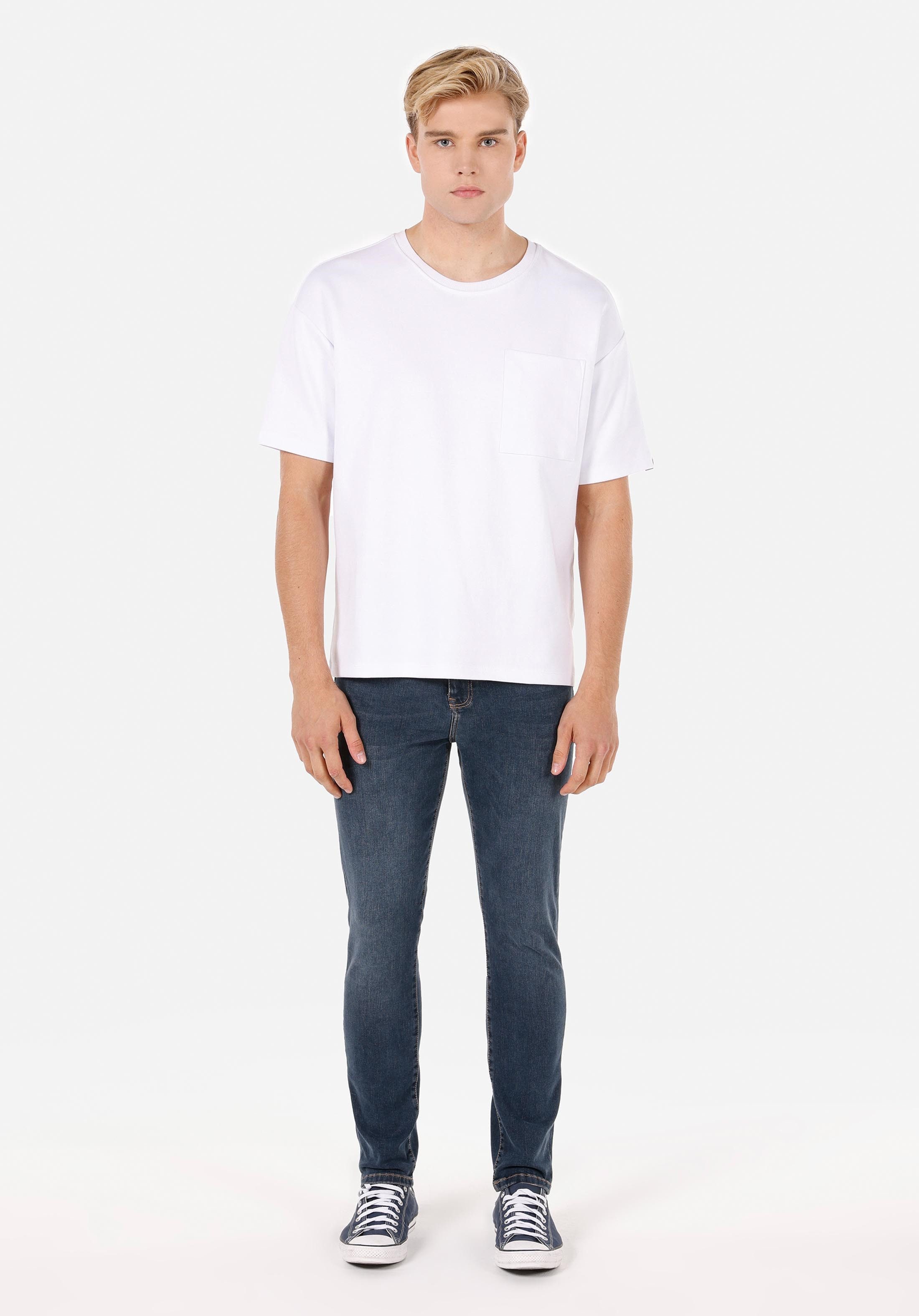 Colins 5-Pocket-Jeans Colins Skinny Fit High Waist Narrow Leg Herren-Indigojeans