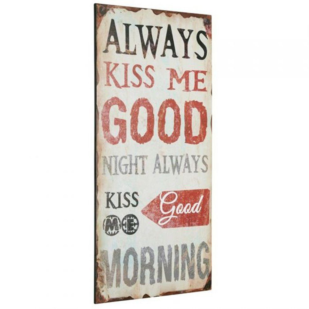 Metallbild Wandbild zum Hängen Metallschild KISS ME 60x30cm