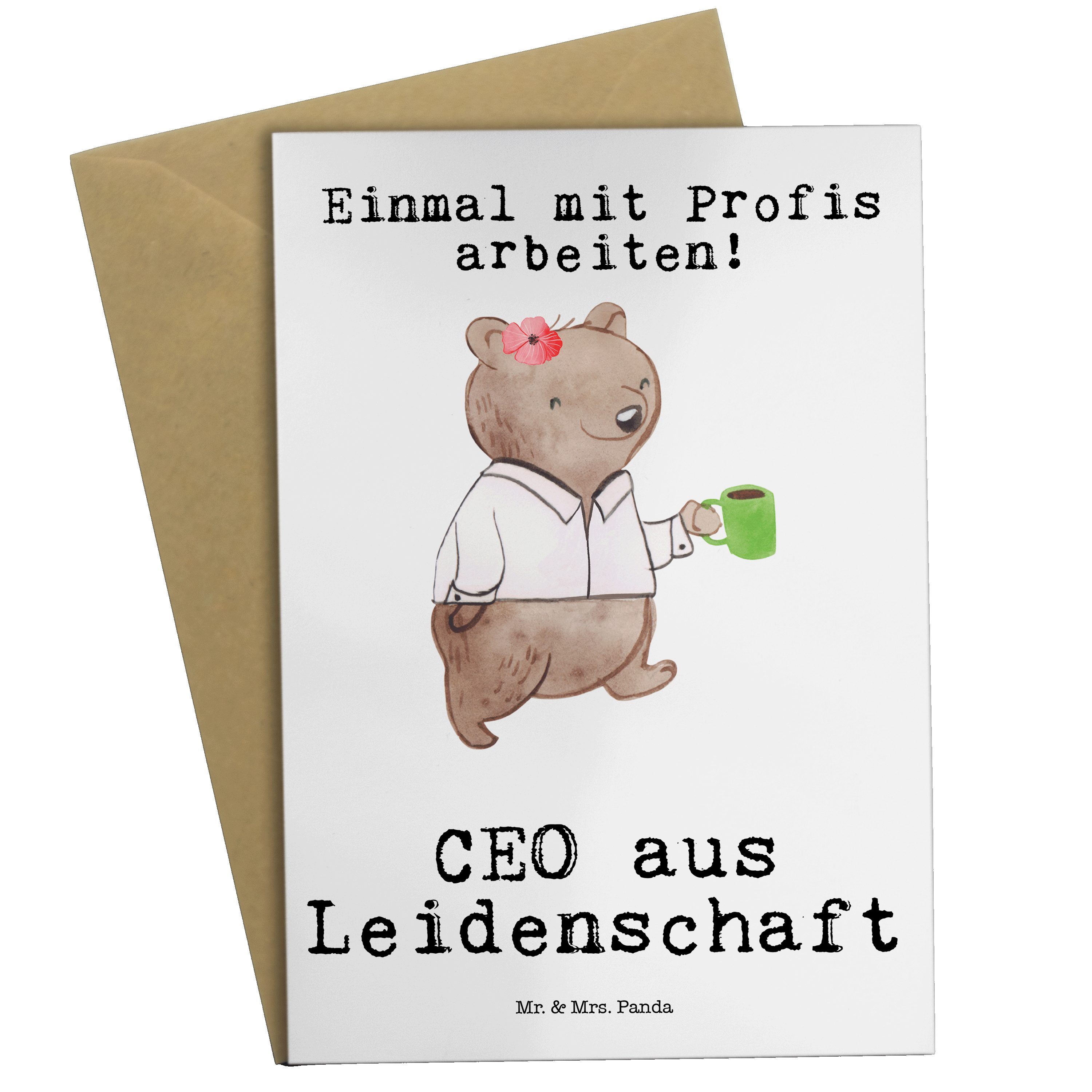 Wellness, Ausb Weiß Panda Geschenk, - Firmeninhaber, Mrs. aus Mr. - CEO Grußkarte & Leidenschaft