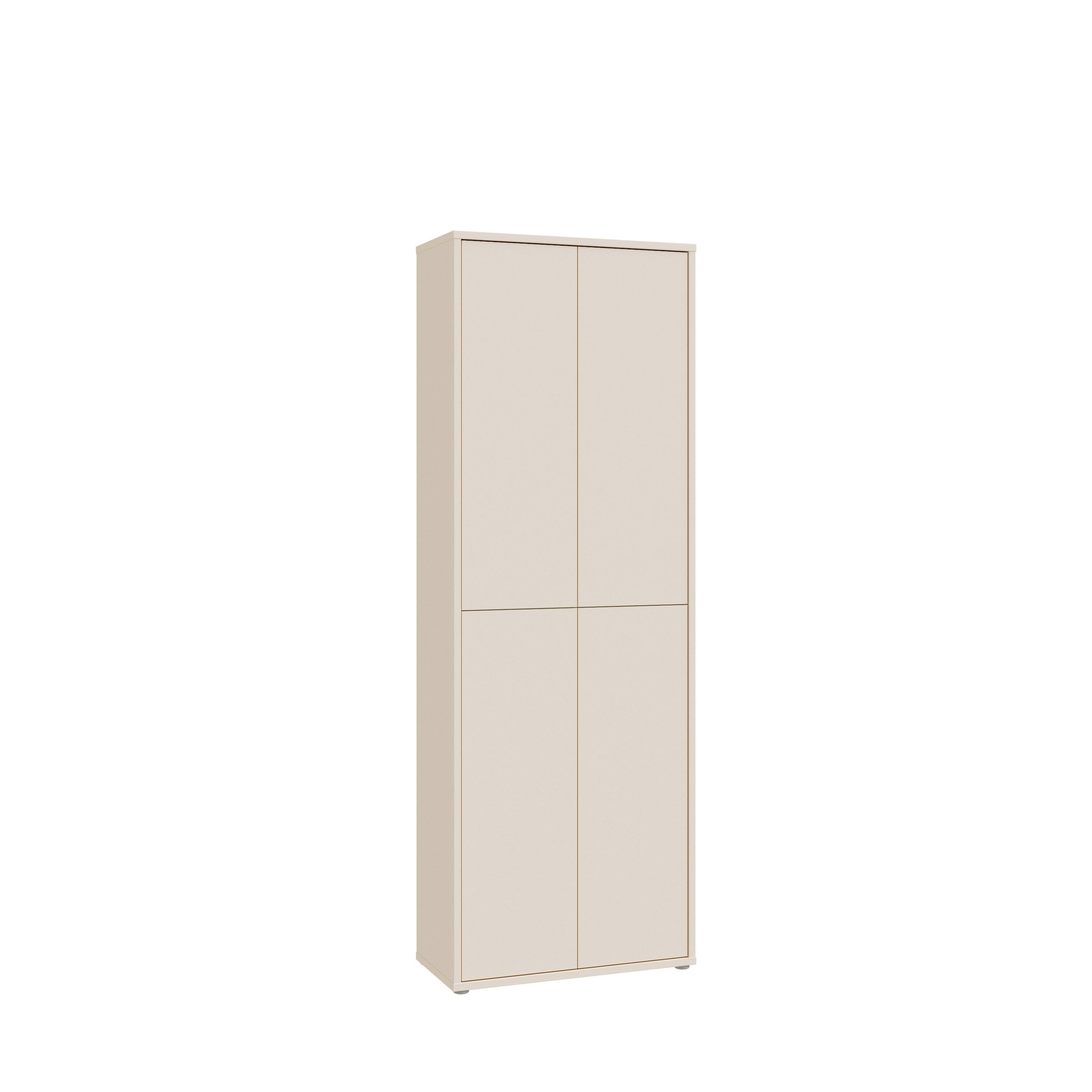 PREISBRECHER Schuhschrank ALICE SPRINGS 4 Türen, push to open, sandfarbig - 74,5x191,9x34,9cm (BxHxT)