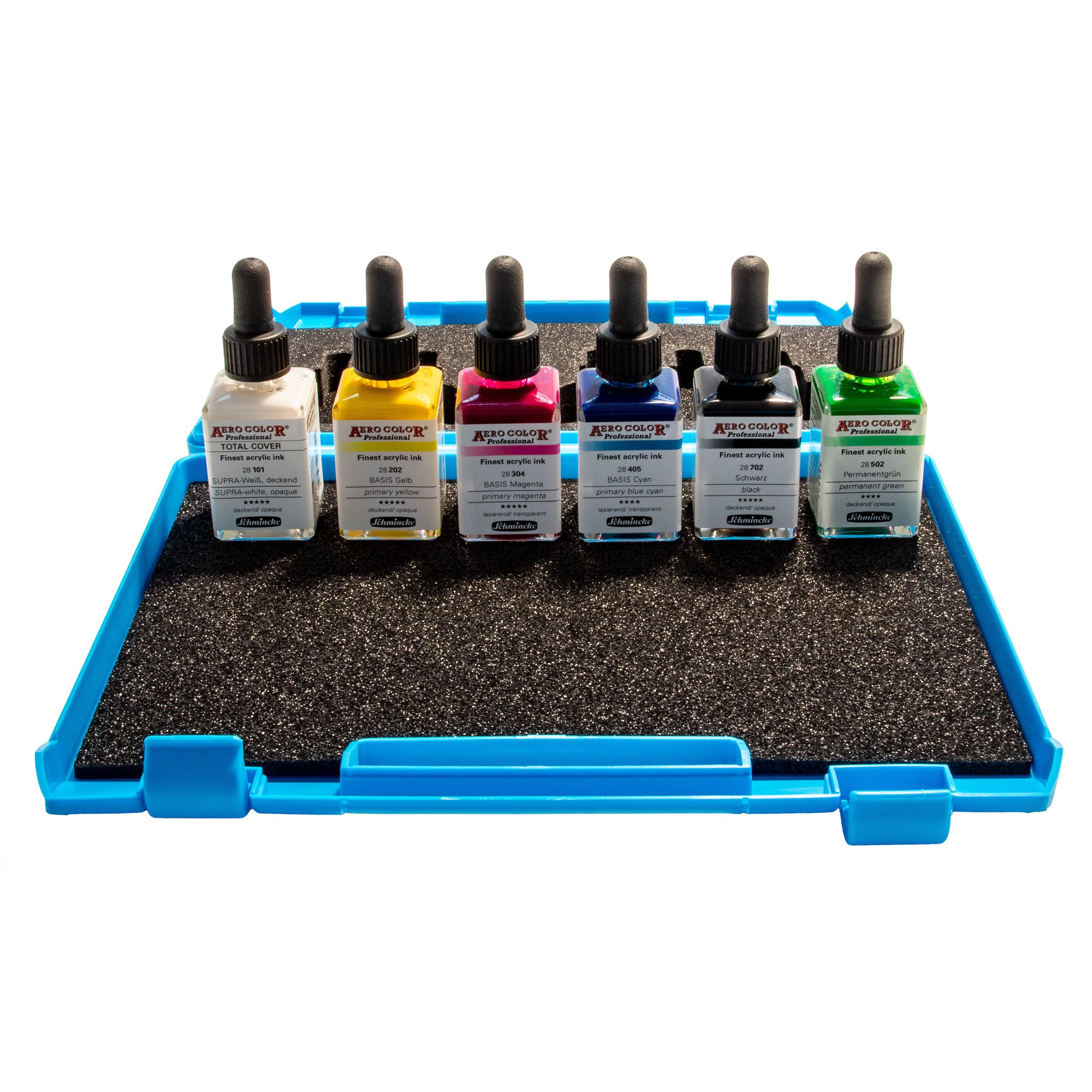 Schmincke Acrylfarbe Aero Color Special - Kunststoff Koffer mit 6 Grundfarben