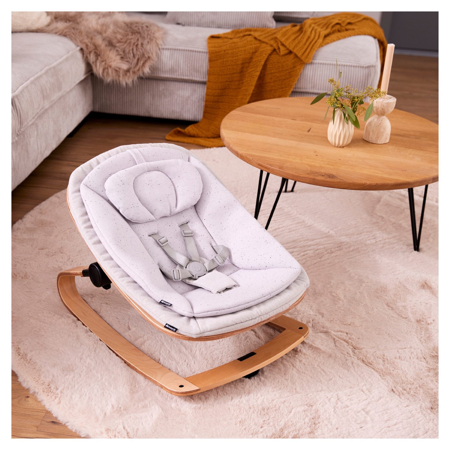 Hauck Hochstuhlaufsatz Eco Bouncer, inkl Wippengestell und Alpha-Adapter