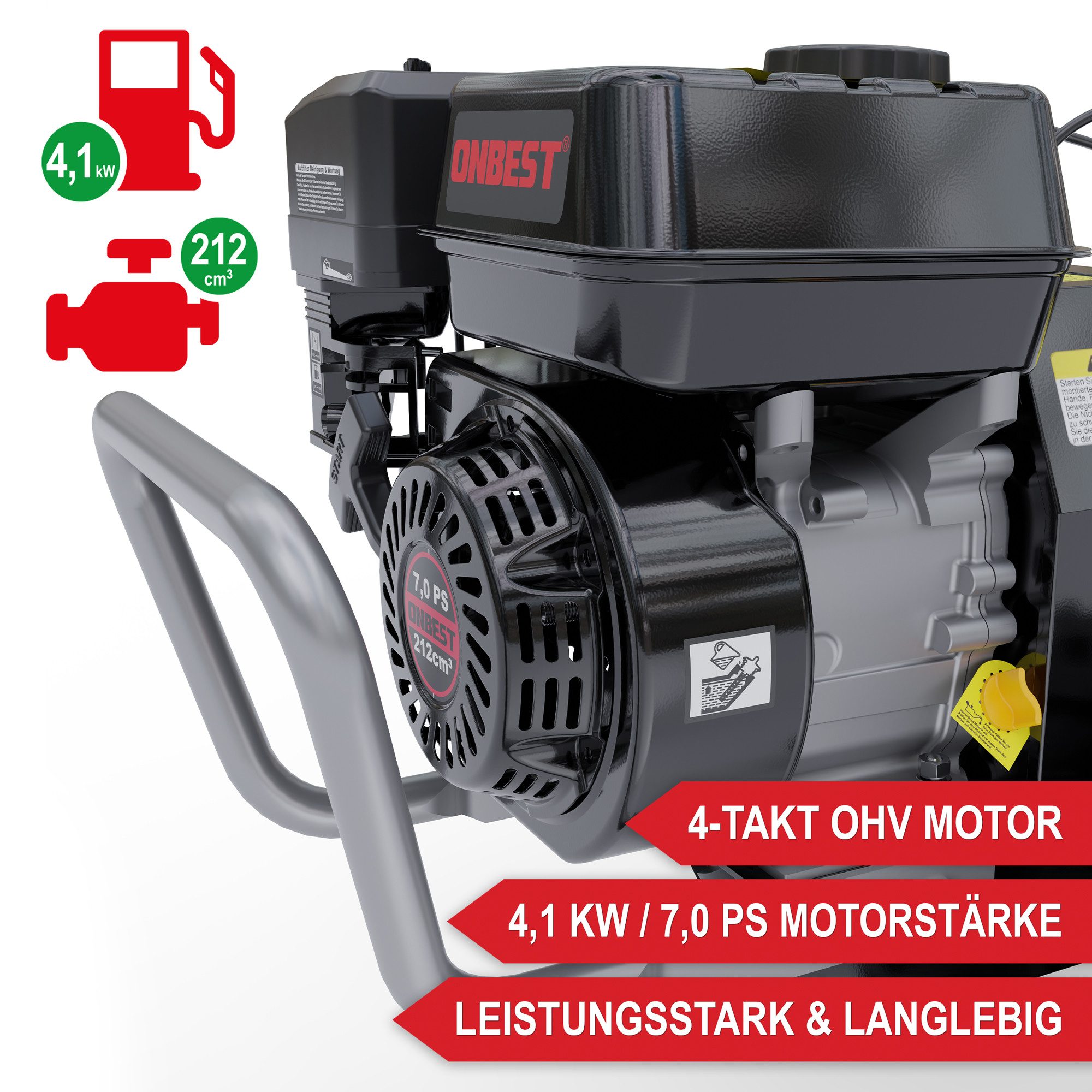 Onbest Benzinmotorhacke T4150 mit Frontbügel, 53 günstig online kaufen