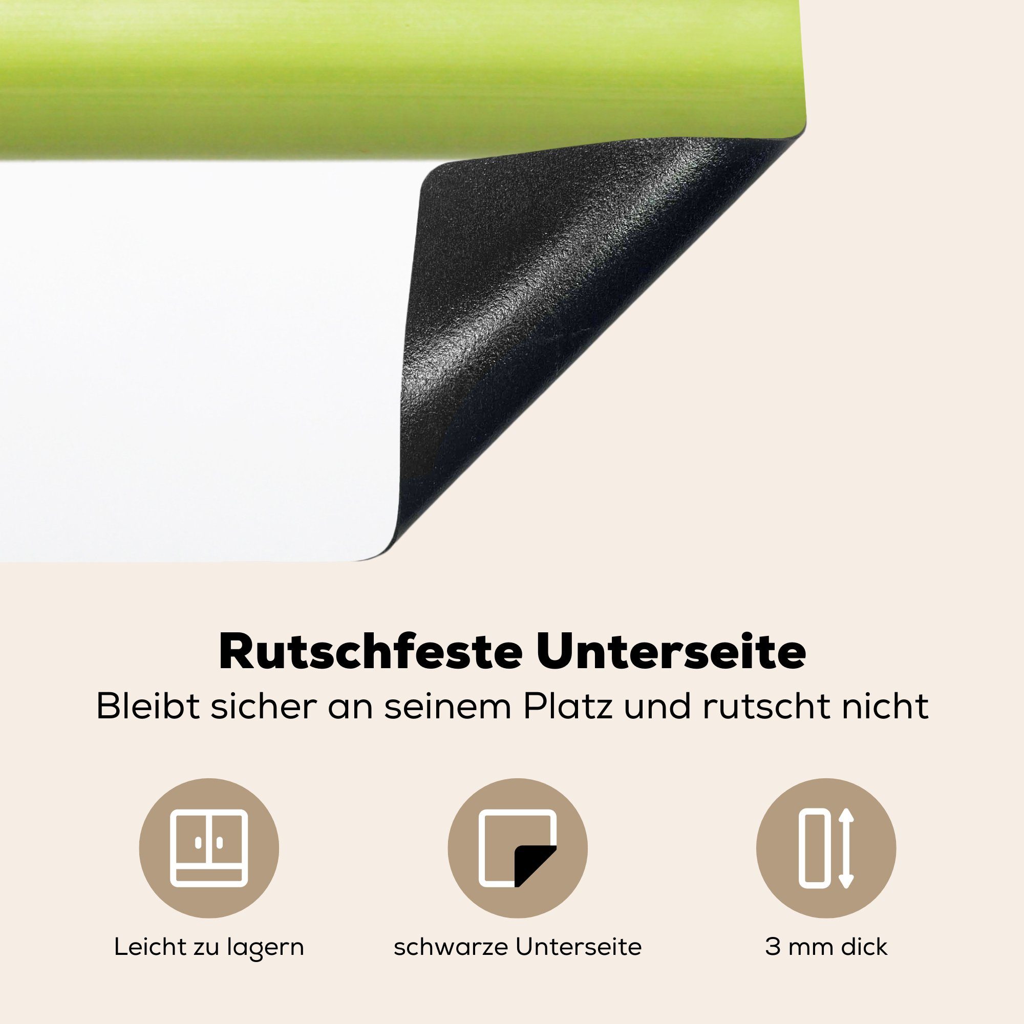 Schutz Vinyl, (1 Frosch 81x52 - cm, Ceranfeldabdeckung die Bambus küche, Herdblende-/Abdeckplatte tlg), Weiß, MuchoWow - Induktionskochfeld für