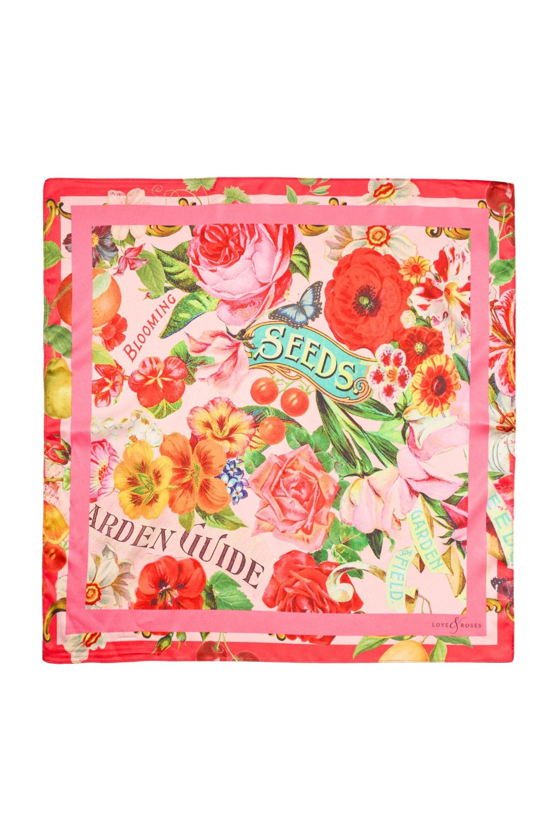 Schal Love & Roses Multifunktions-Kopftuch aus Satin