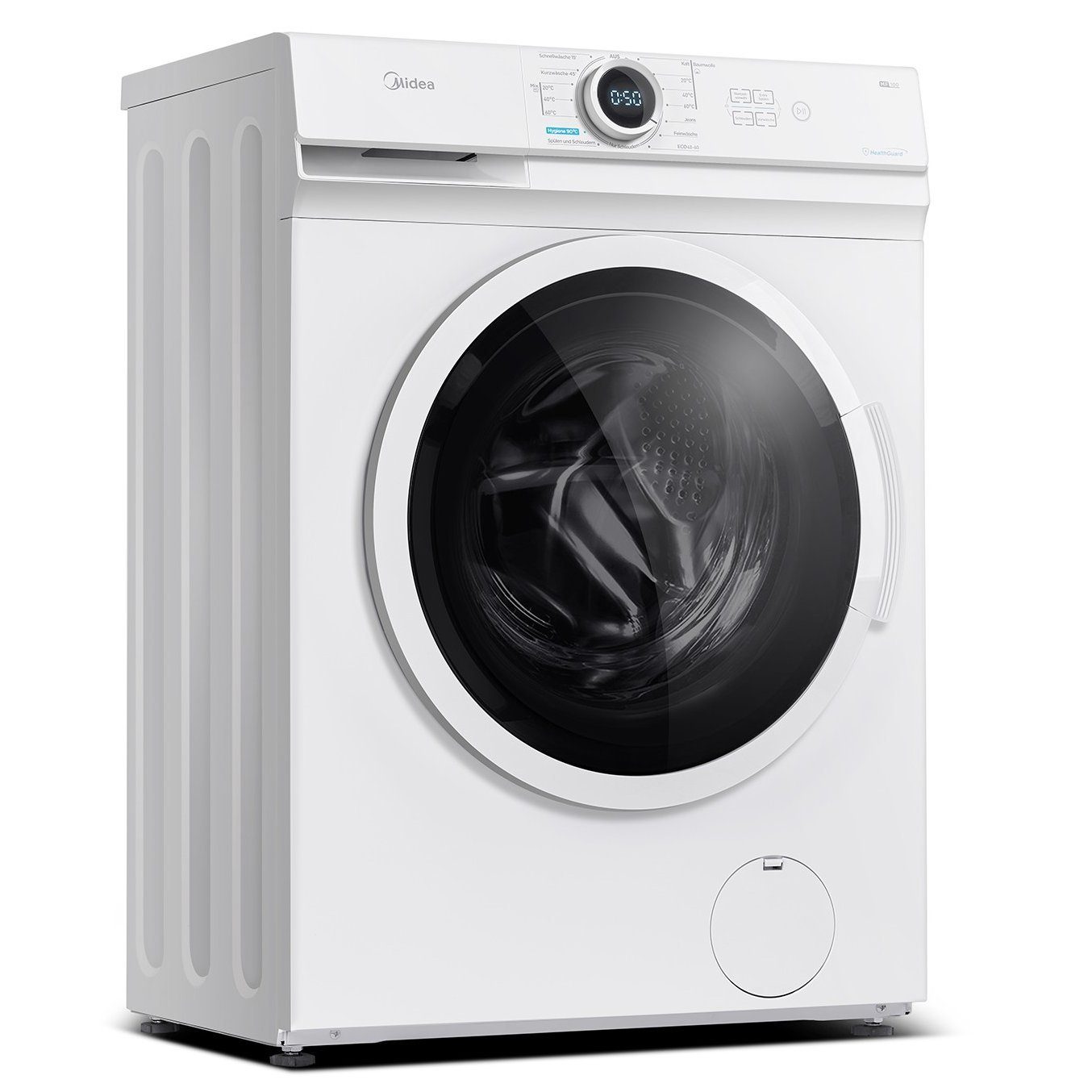 Midea Waschmaschine MF100W70-E, 7 kg, 1200 U/min, 40cm tief, Hygiene 90℃,  Kaltwäsche, Anti Allergie, Lunar Dial