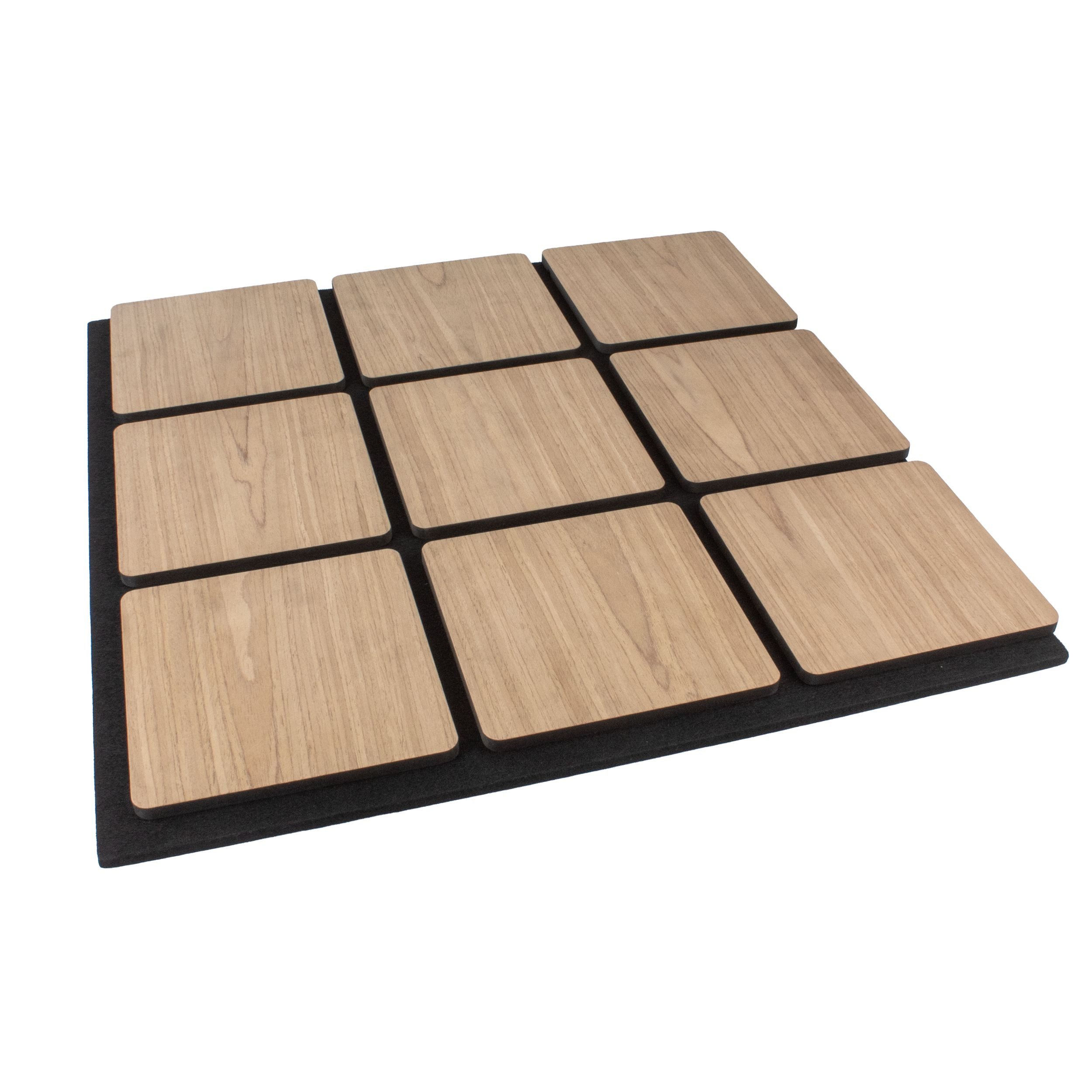 tktrading24 Wandpaneel Akustikpaneel mit Holzfurnier Bright Teak - 600x585 mm- PET-Filz, BxL: 58,5x60 cm, (1er, 1-tlg)