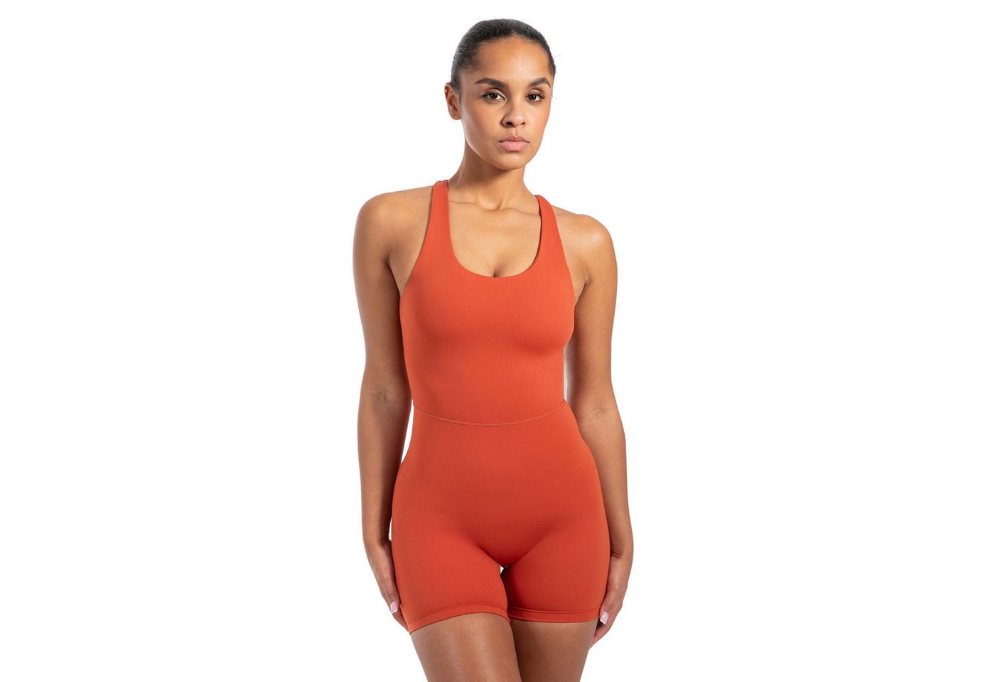 Smilodox Jumpsuit Aleyna, ärmelloser Einteiler kurz, Overall mit Shaped Fit atmungsaktiv, elastischer Sportanzug, figurbetonend, Fitness