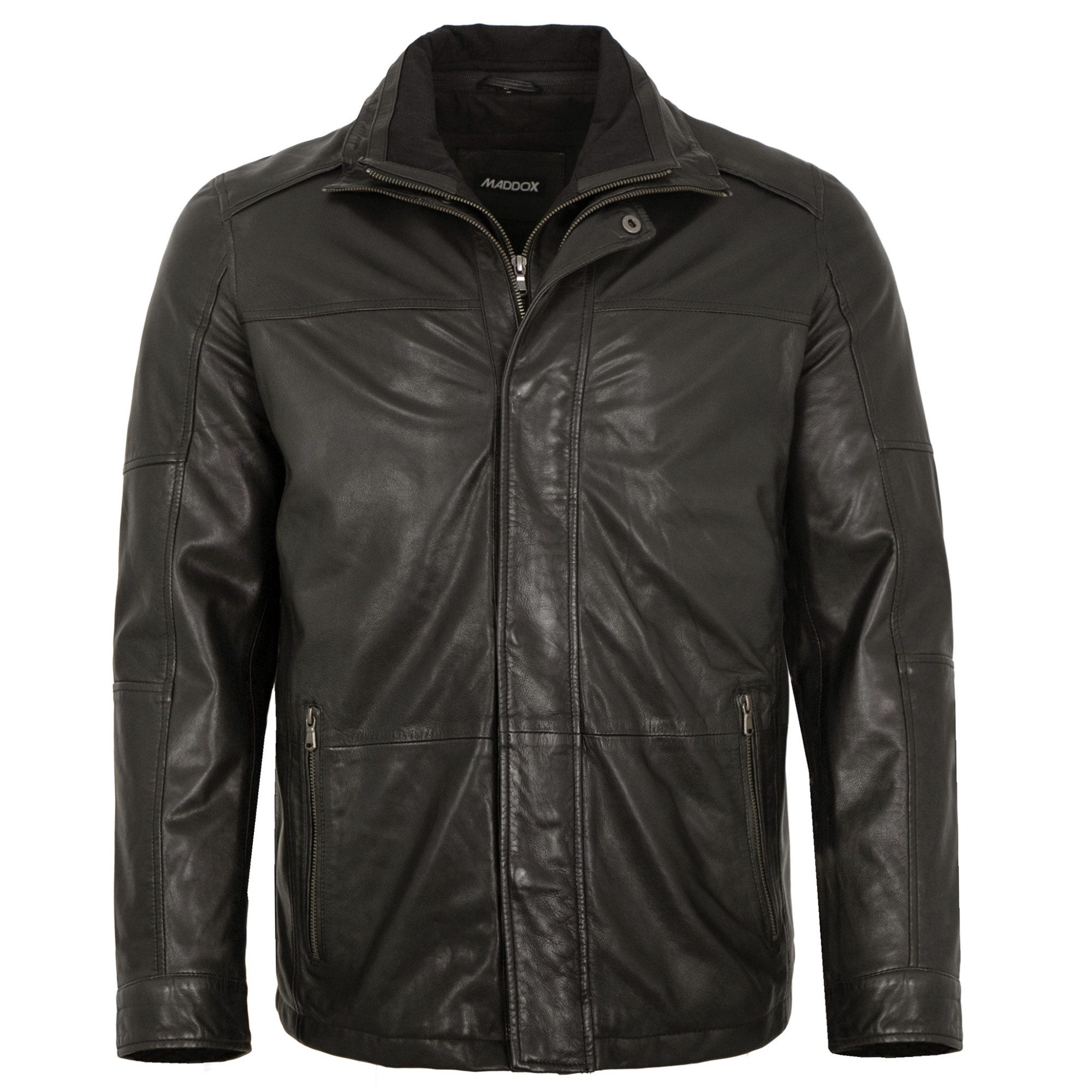 Maddox Lederjacke HJM-89 klassisch MADDOX - Herren Lederjacke Longjacke Parka Lammnappa schwarz