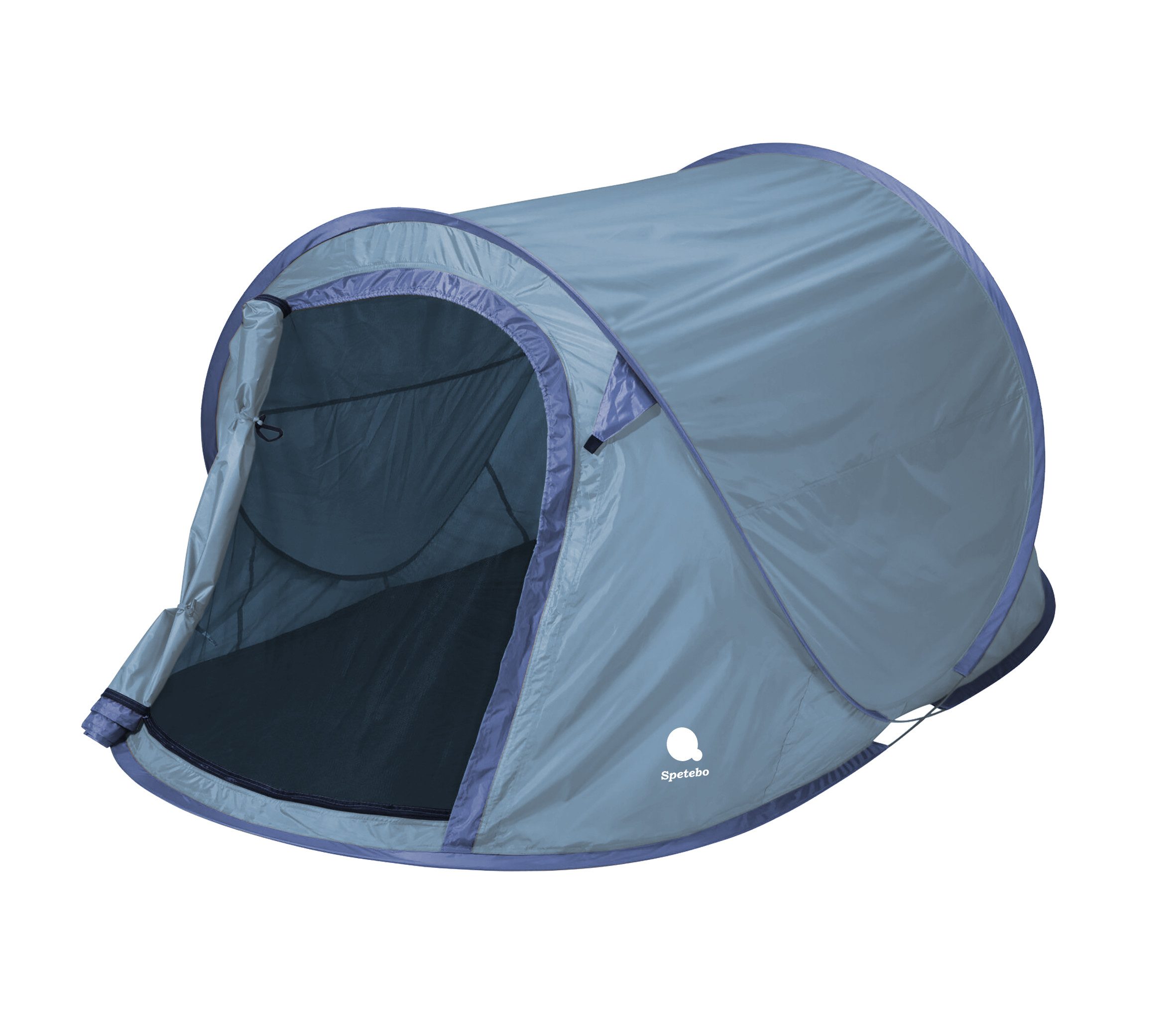 Spetebo Wurfzelt XXL Pop Up Wurfzelt grün 240 x 210 cm, Personen: 2 (Packung, 1 tlg., mit Transporttasche, Heringen und Spannseilen), Sofortzelt für Trekking und Camping