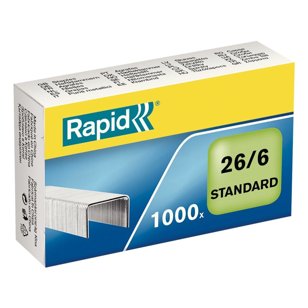 Rapid Heftklammer 26/6, 1.000 Stück, Heftleistung 30 Blatt