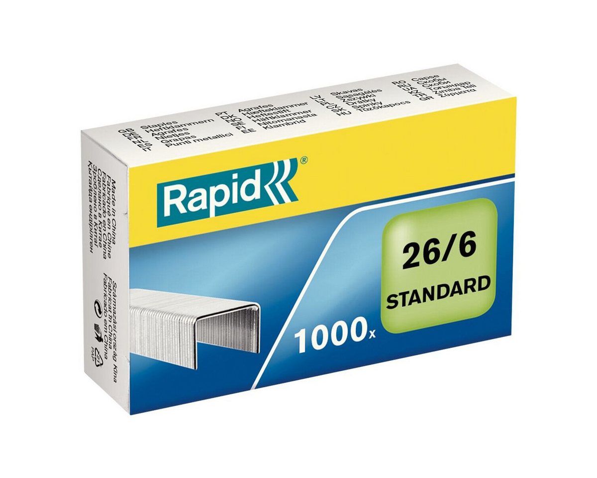 Rapid Heftklammer 26/6, 1.000 Stück, Heftleistung 30 Blatt