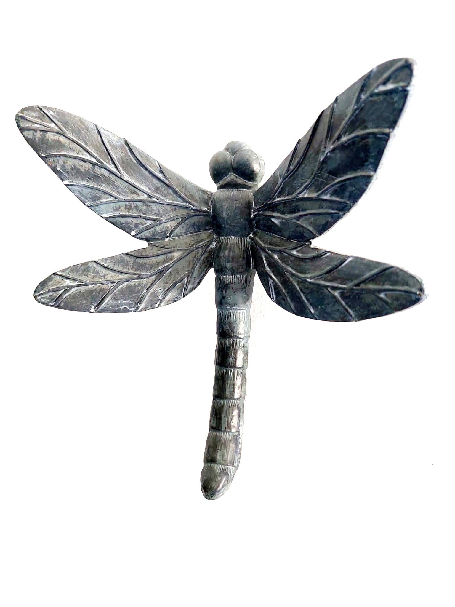 meytrade Dekofigur Große Libelle Wanddeko modern in grau Figur Dekoobjekt, inkl. Wandhaken für die Wandmontage