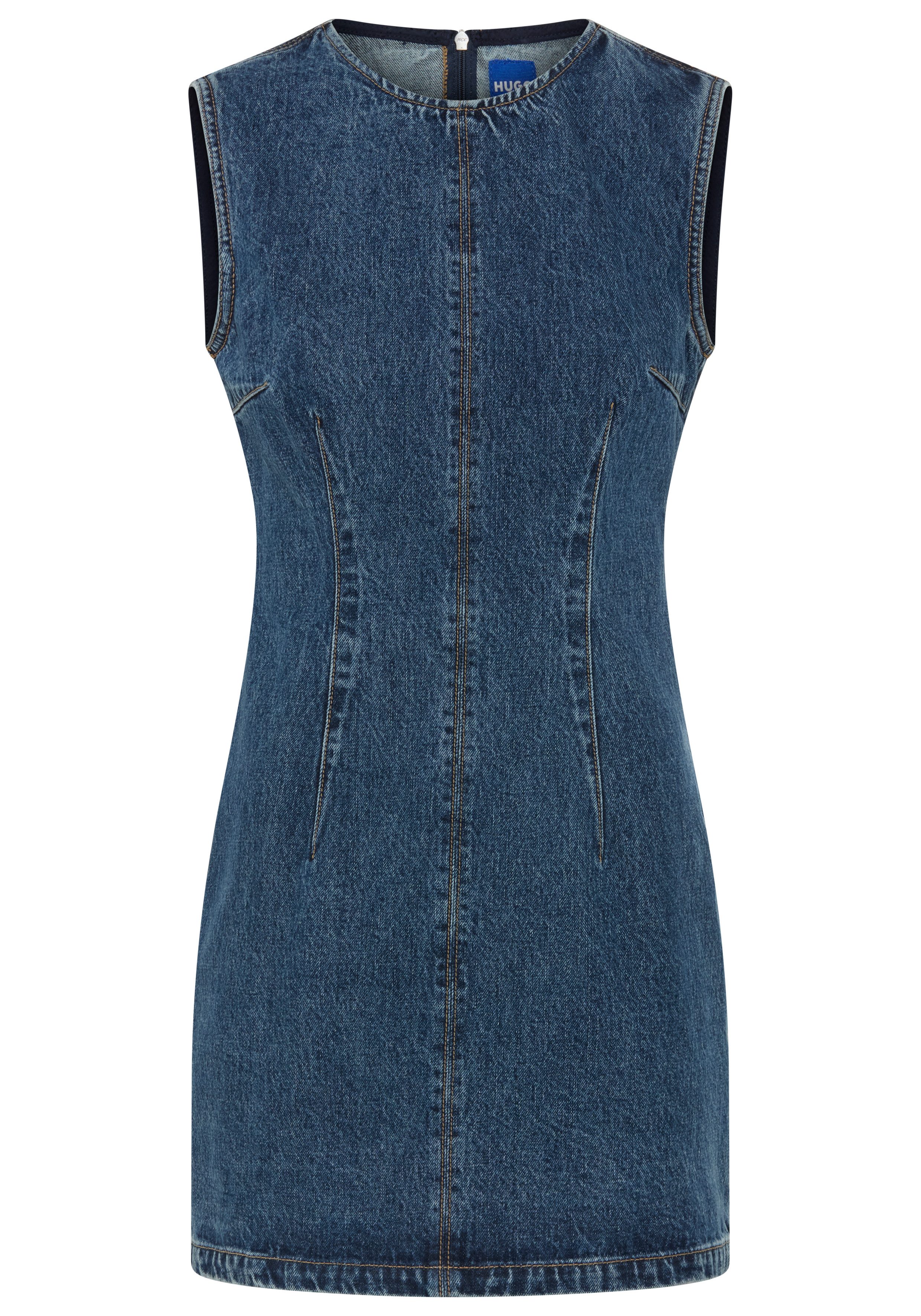 HUGO Jeanskleid Glimmer mit formgebenden Abnähern, Baumwoll-Denim