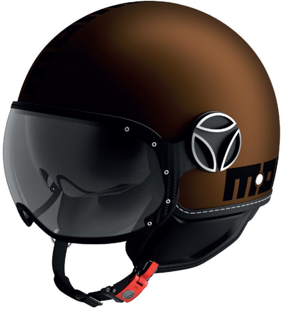 Momo Motorradhelm FGTR Evo Mono Jethelm, vorbereitet für Kommunikationssystem,integriertes Sonnenvisier