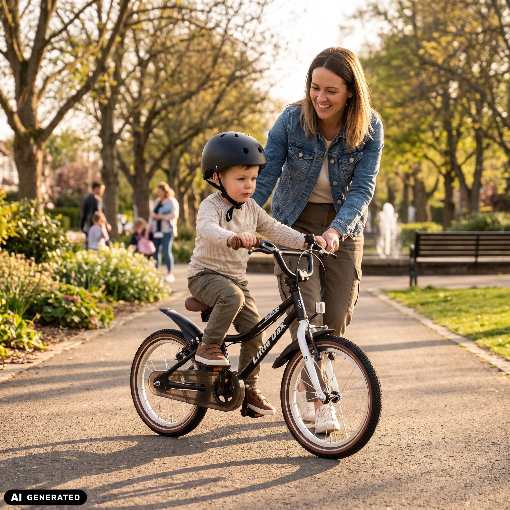 Bachtenkirch Kinderfahrrad 16 Zoll Schwarz Fahrrad für Kinder Junge Mädchen, Schrittlänge: ab 46 cm, Sattelhöhe: 49–56 cm, Gewicht: 7,5 kg