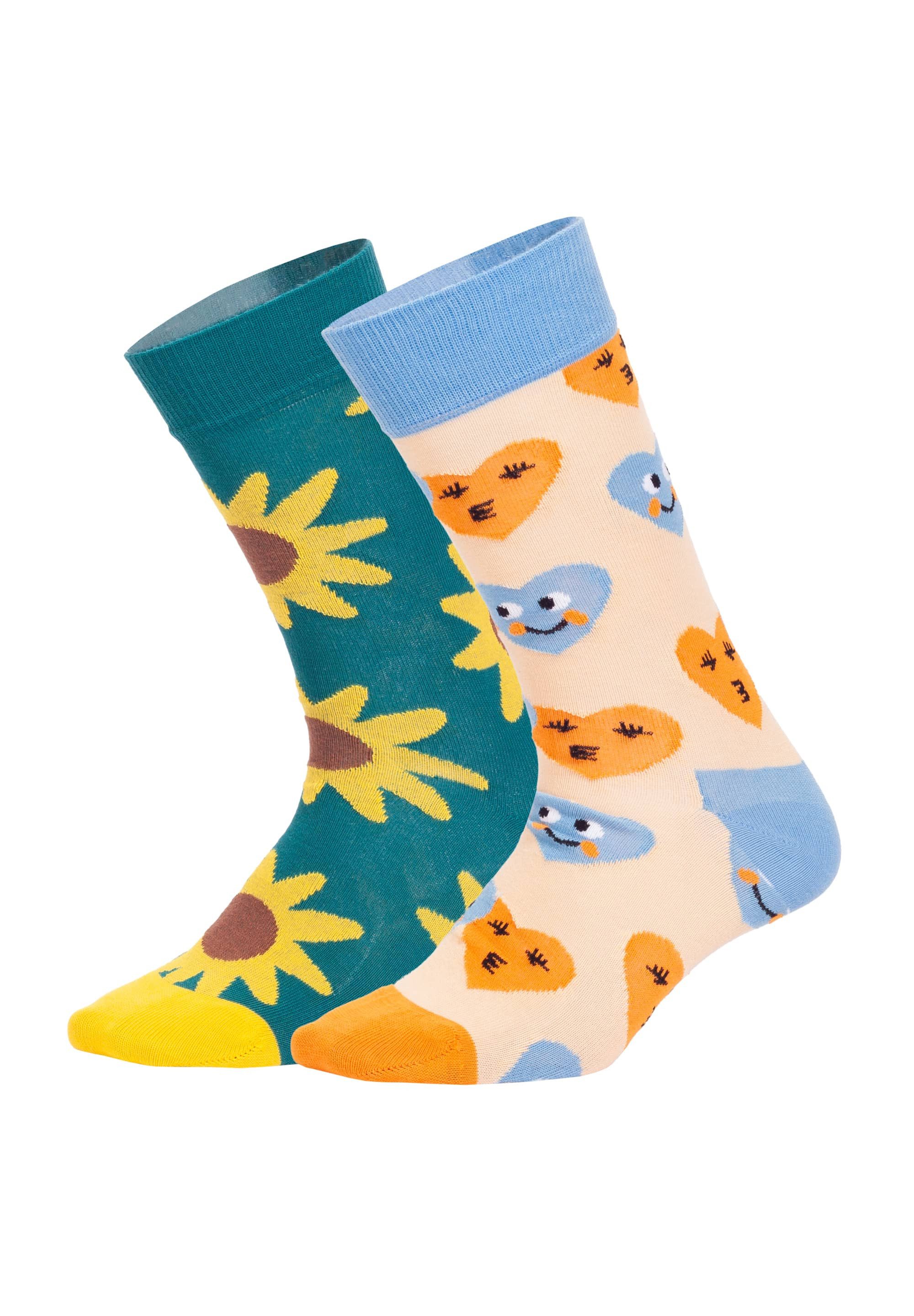 DillySocks Basicsocken Sunflower Smiles Aus Baumwolle & recyceltem Polyamid