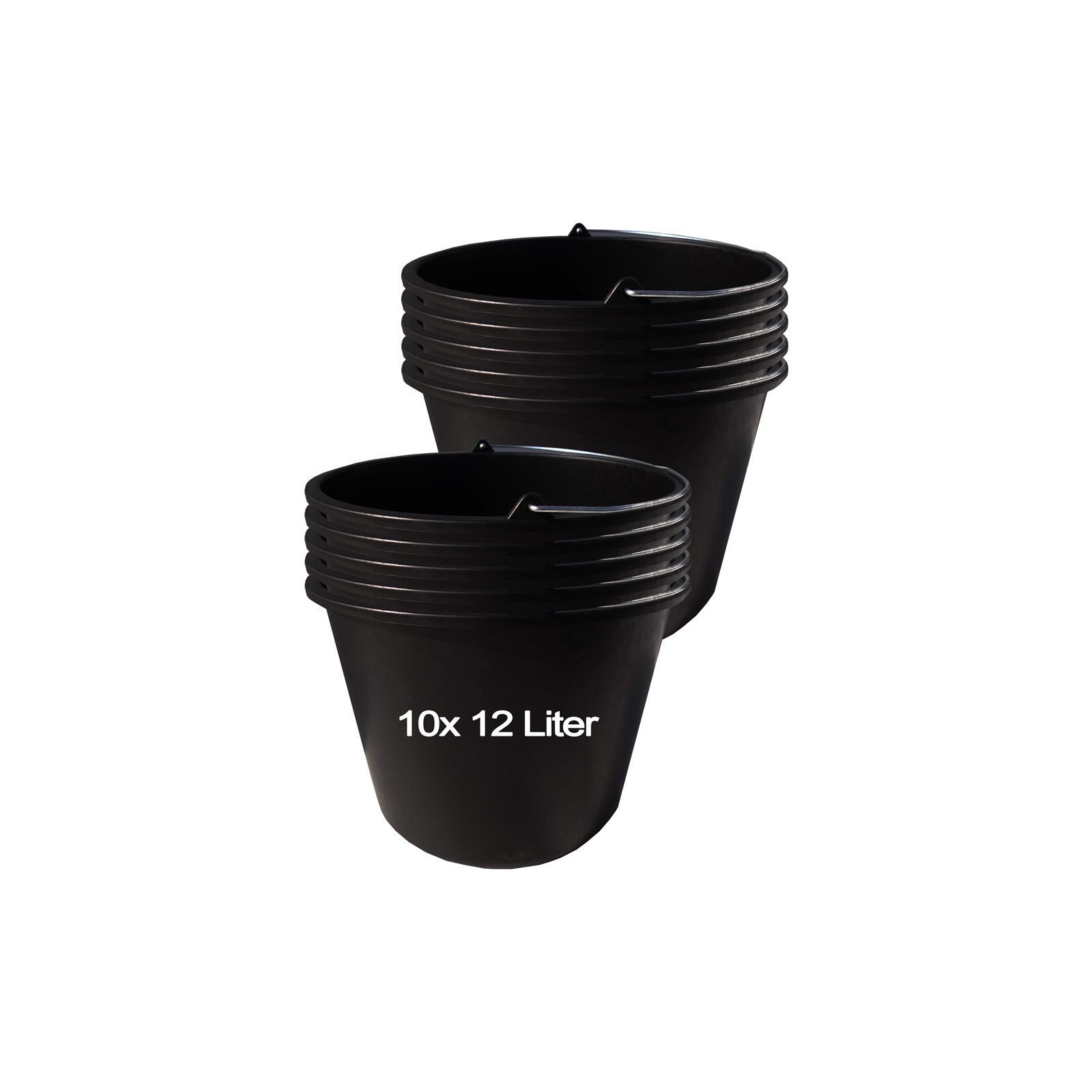 Hossi's Wholesale Mörtelkübel 10x Baueimer 12L Kunststoff Mörtelkübel Maurer Kasten Putz Wasser, (10-tlg)