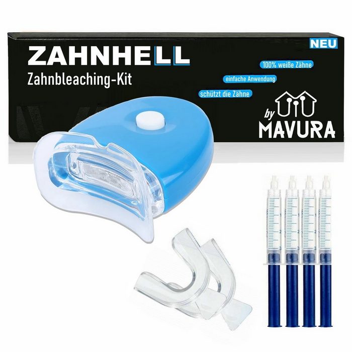 MAVURA Zahnbleaching-Kit »ZAHNHELL Zahnaufhellung Gel Teeth Whitening Home Zahnweiß« Bleaching Zahnbleaching Kit Weisse Zähne 12ml (1l/158 30)