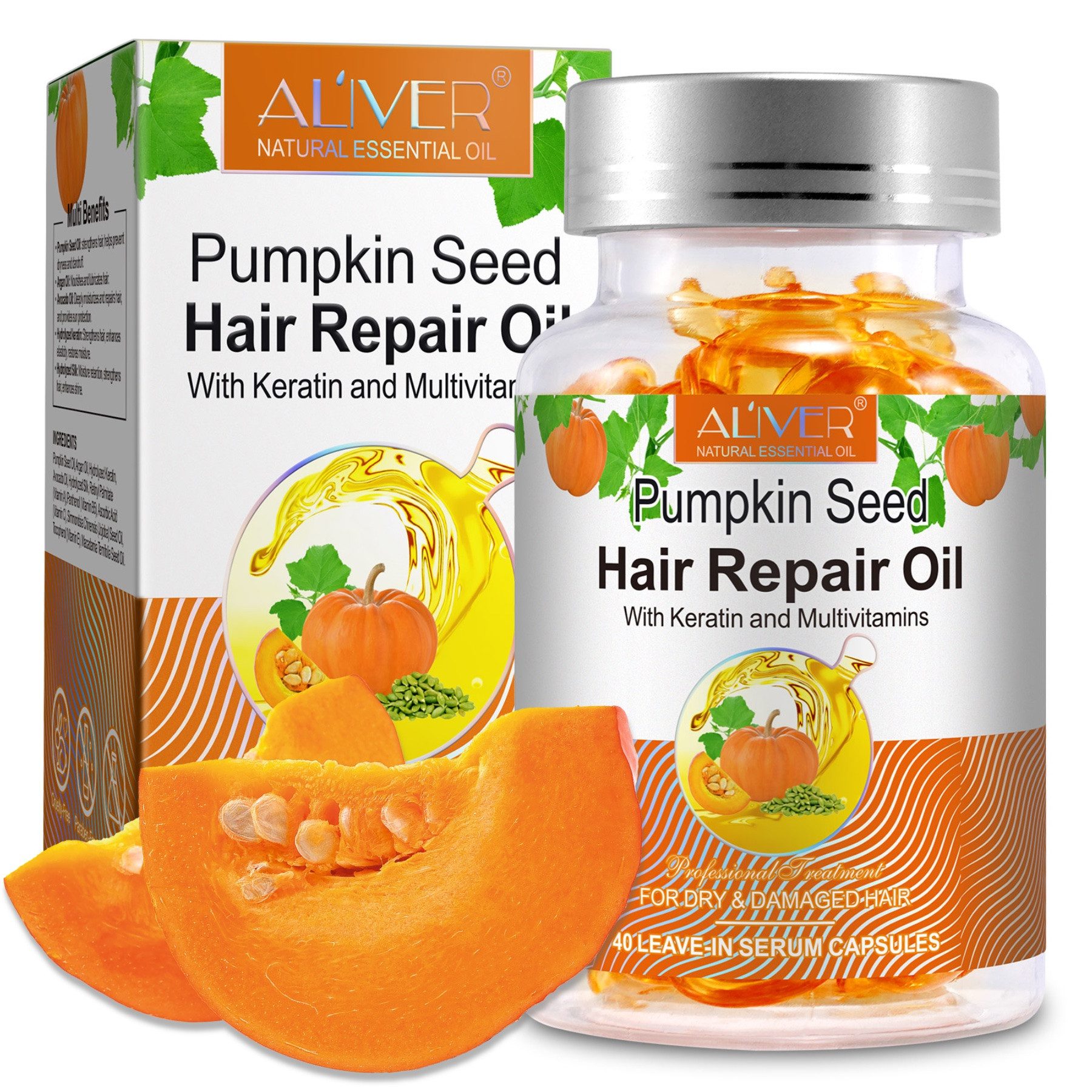 Haaröl Kürbiskernöl Haarwachstum Haarpflege in Kapseln Vegan