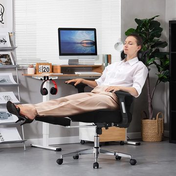 GTPLAYER Bürostuhl ergonomischer Bürostuhl mit Verstellbarer Rückenlehne 4D-Armlehnen, Kopfstütze und dynamischer Lendenwirbelstütze, 150kg belastbar