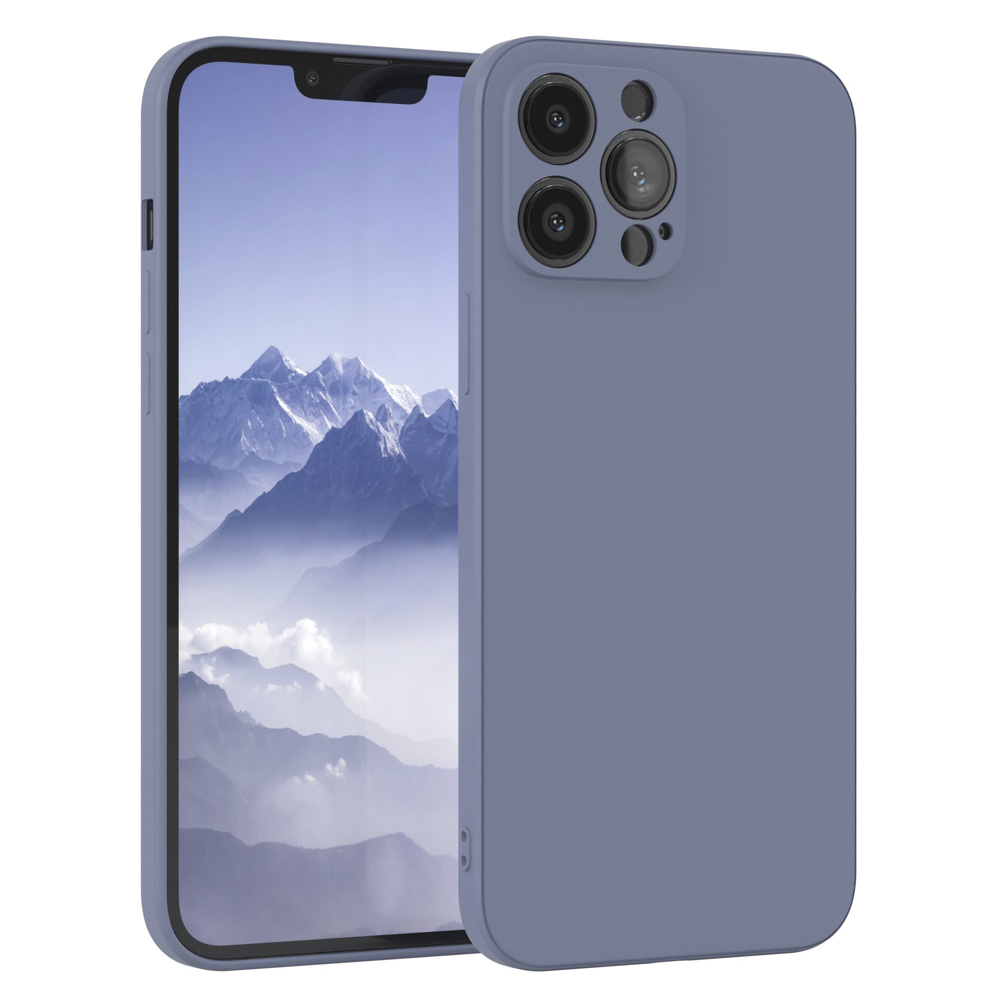 EAZY CASE Handyhülle TPU Hülle für Apple iPhone 13 Pro Max 6,7 Zoll, Silikon Schutzhülle mit Kameraschutz Matt Back Cover Soft Eis Blau