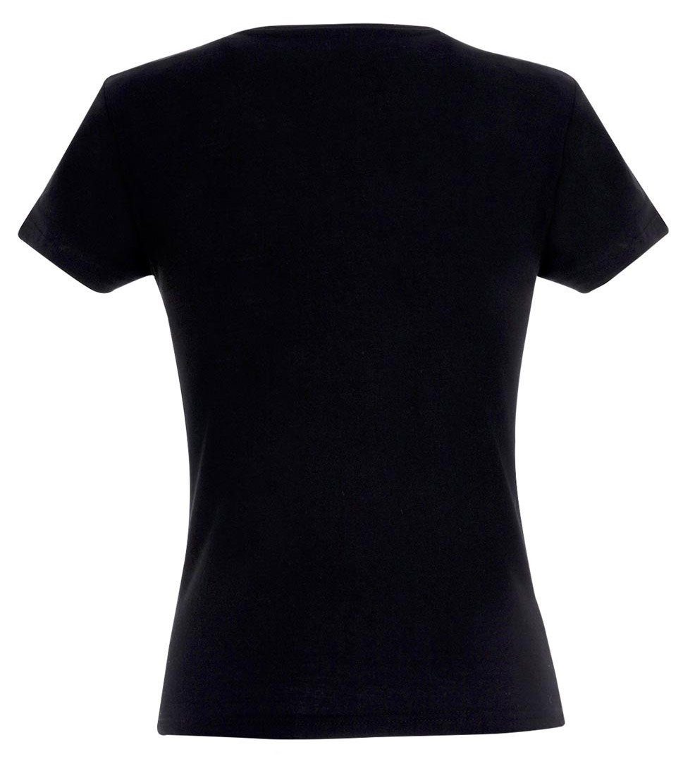 RMK T-Shirt Damen Shirt kurzarm Rundhalsshirt mit modischem Frontdruck "Teddy Bär"