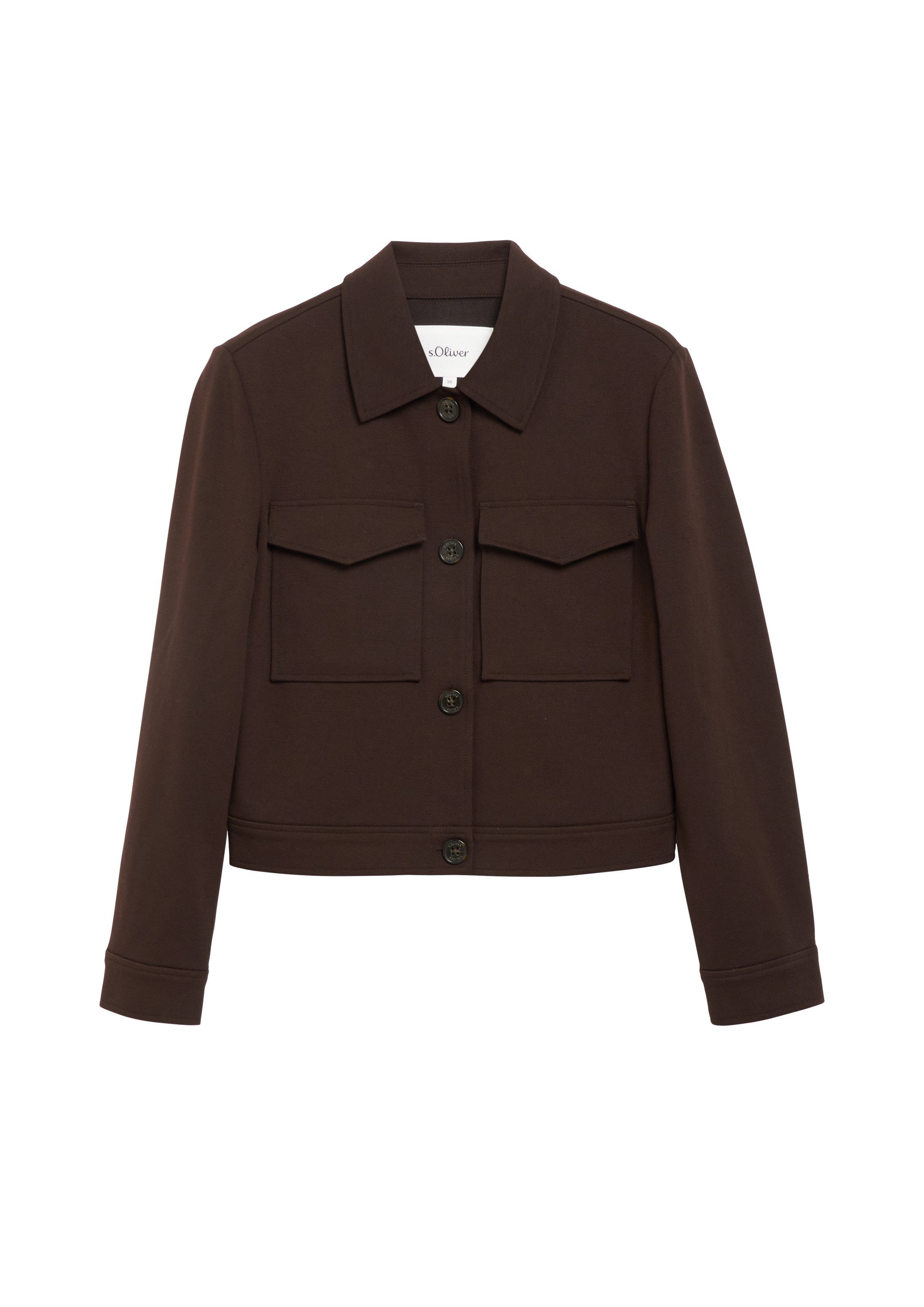 s.Oliver Funktionsjacke Indoor-Jacke Strukturierte Jacke aus Interlock