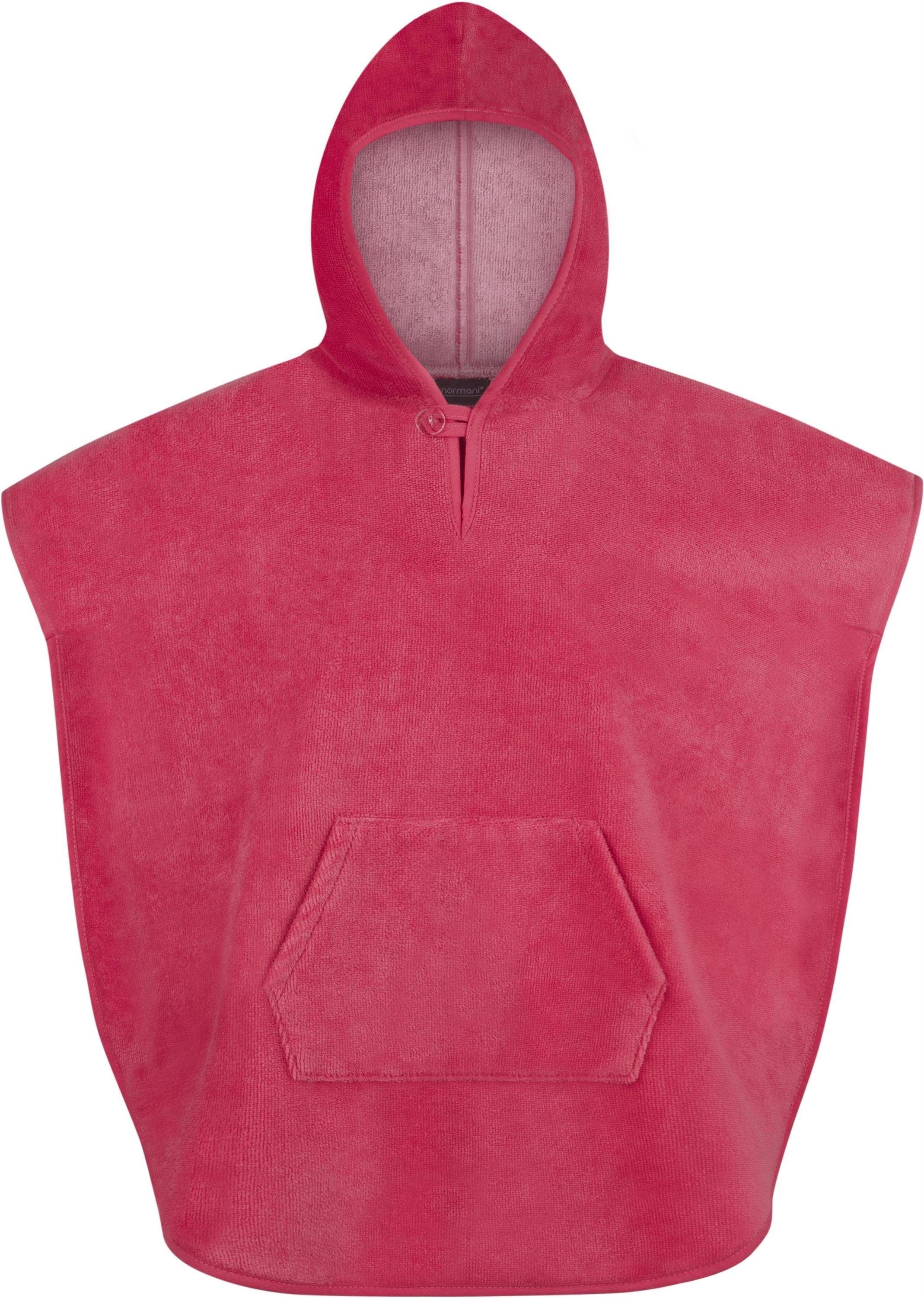 x mit Badeponcho Mischfaser, Badeponcho cm Kapuze, Kinder normani für Pink Kapuze 75 (70 Schlupf, cm),