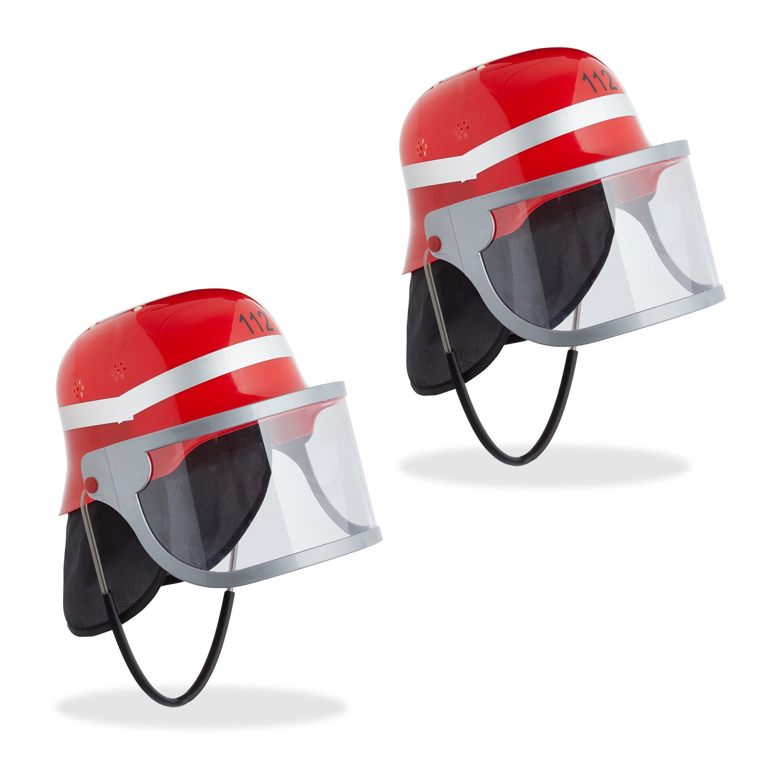 2er relaxdays für in Feuerwehrhelm Set Feuerwehrhelm Kinder Rot